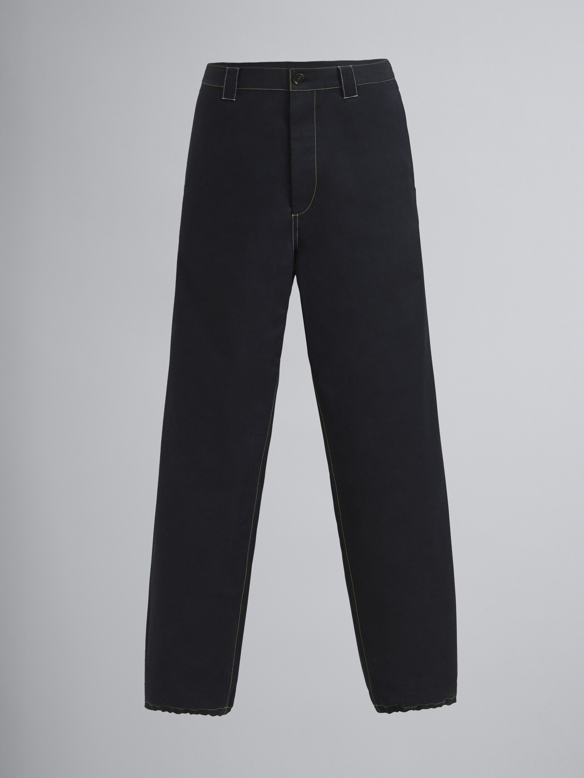 Pantaloni in twill di cotone con coulisse sul fondo - Pantaloni - Image 1