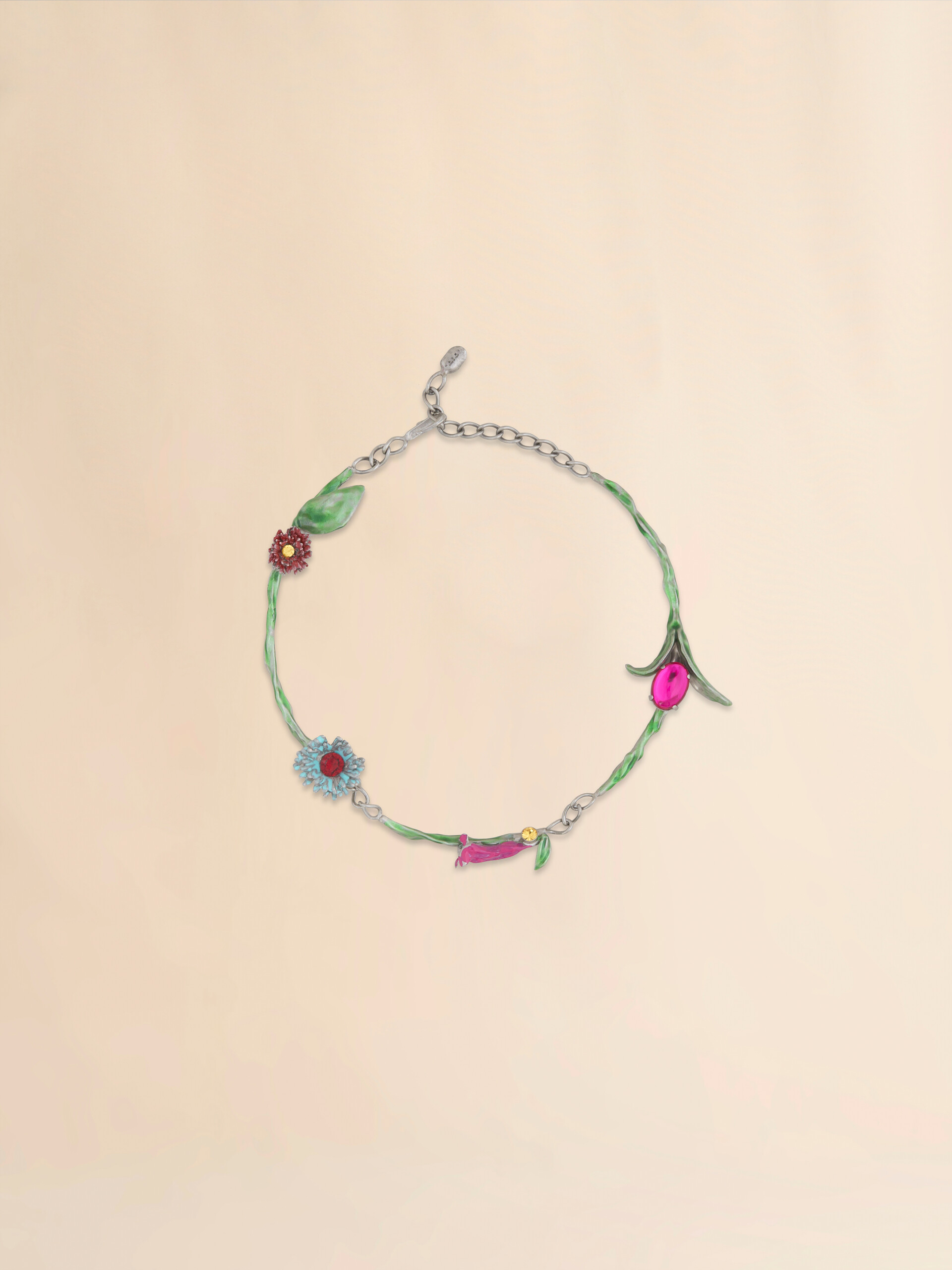 Enameled metal and rhinestones Flower Pop necklace - Necklaces - Image 1