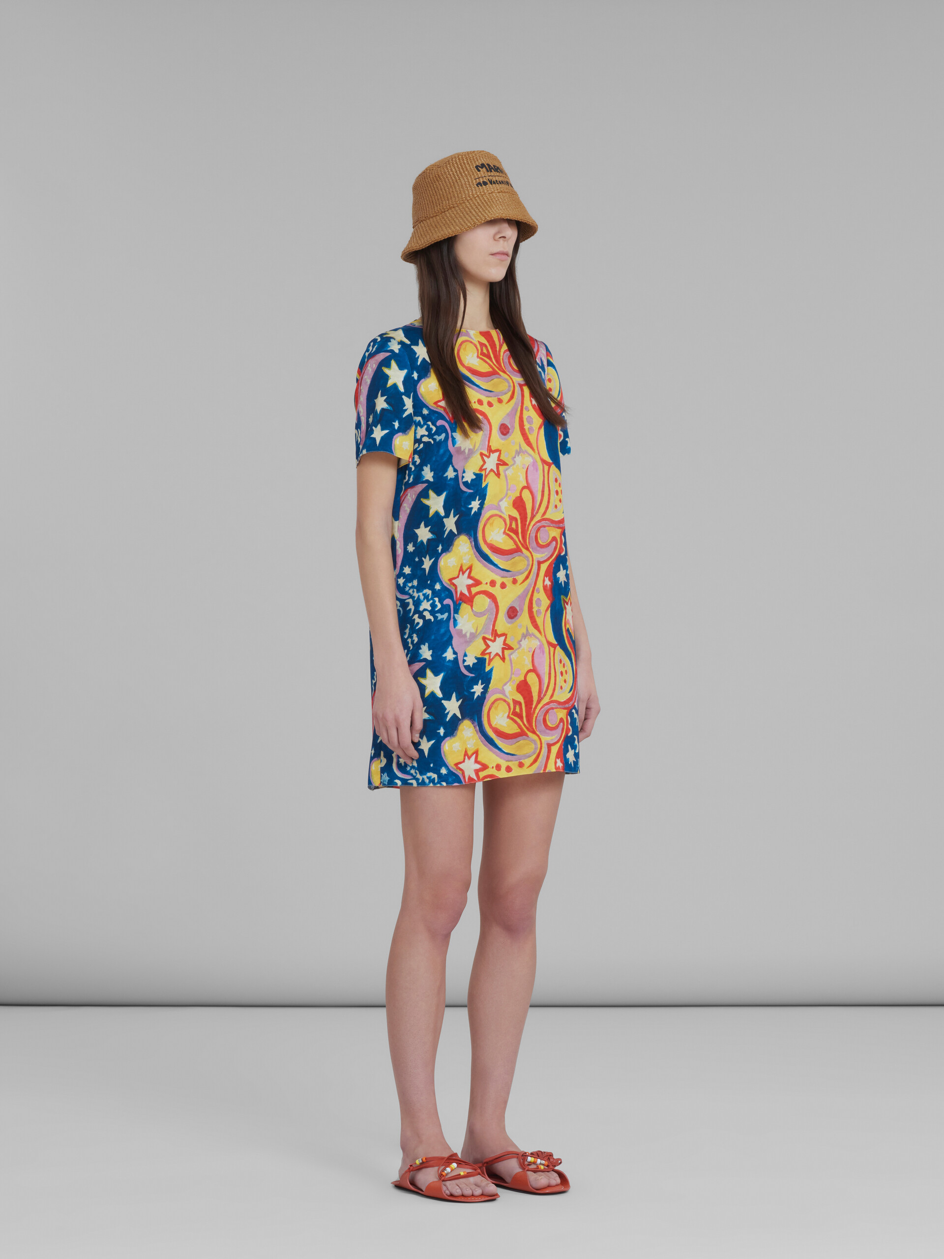 Marni x No Vacancy Inn - Multicolor satin short dress with Galactic Paradise print - Dresses - Image 6