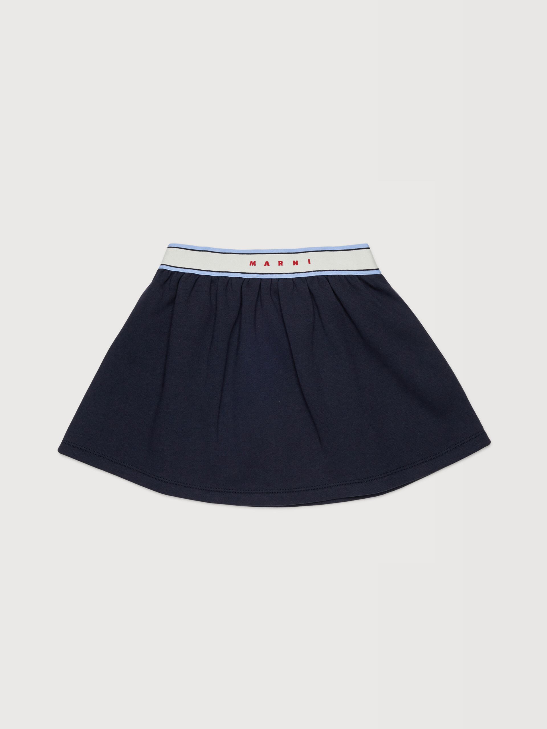 Dark blue cotton mini skirt with elasticated logo waist - Skirts - Image 1