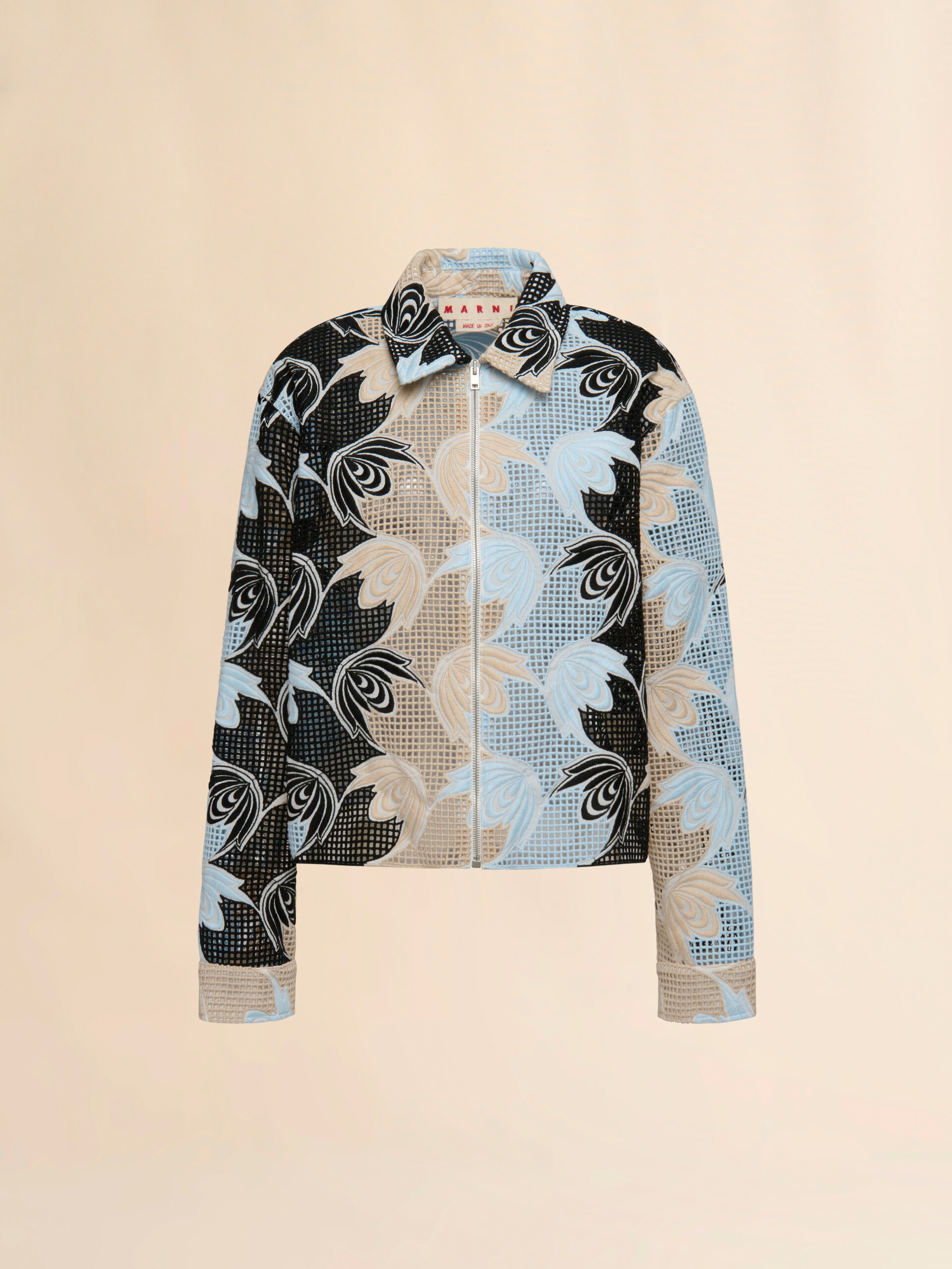 Blue and black broderie anglaise floral shirt - Shirts - Image 1