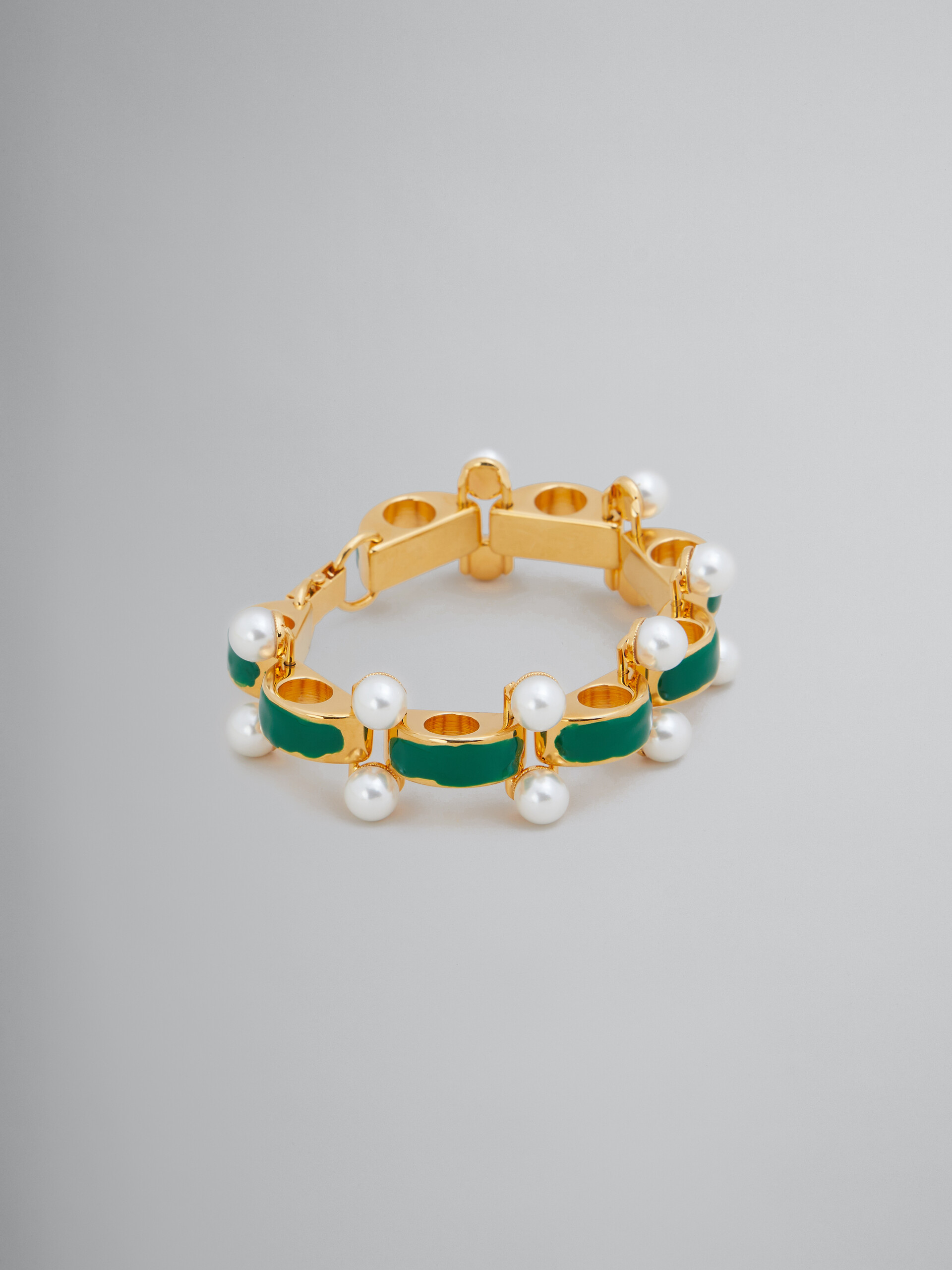 Scalloped bracelet with pearl details - Bracelets - Image 1