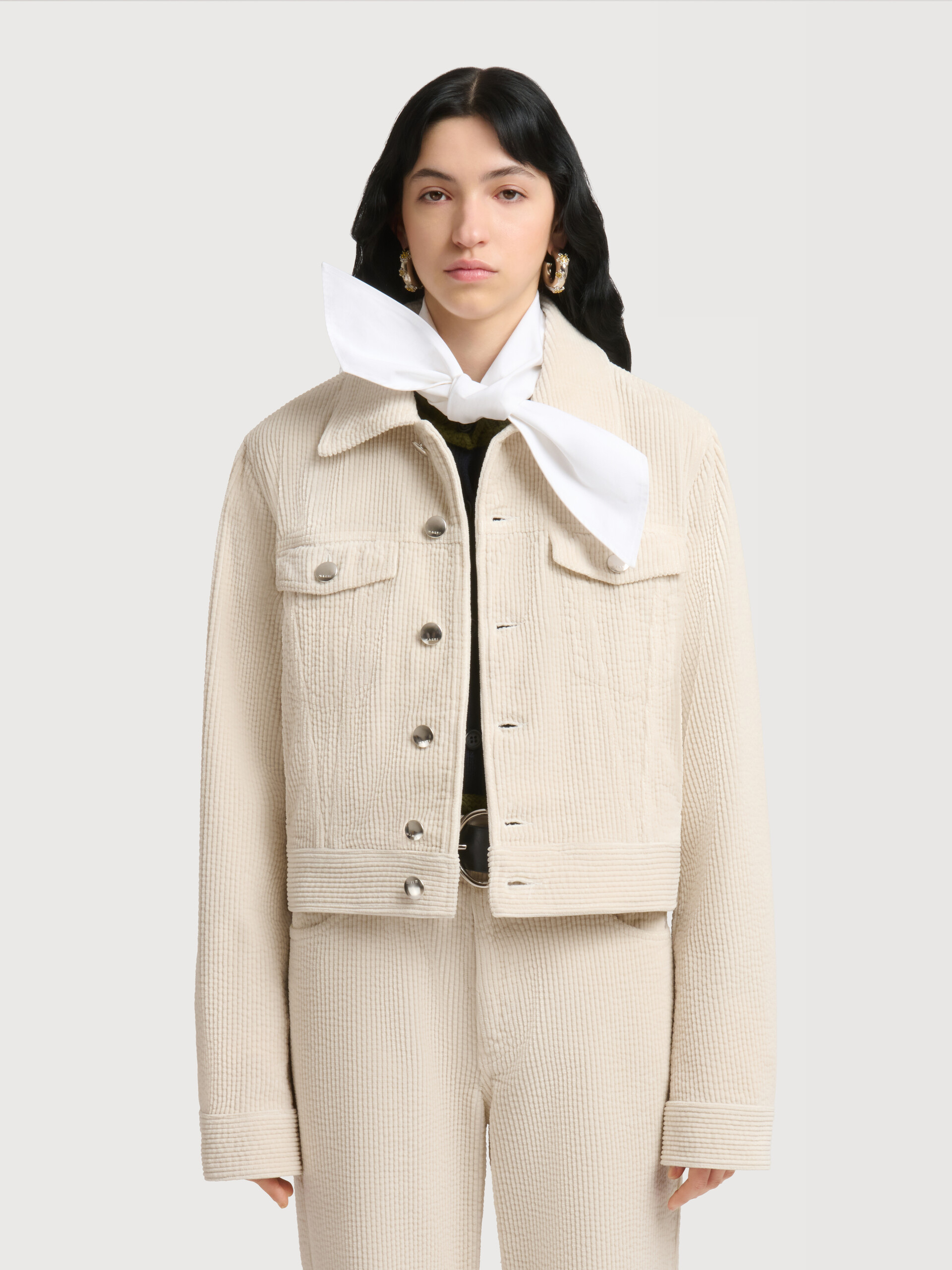 Cream corduroy trucker jacket - Jackets - Image 2