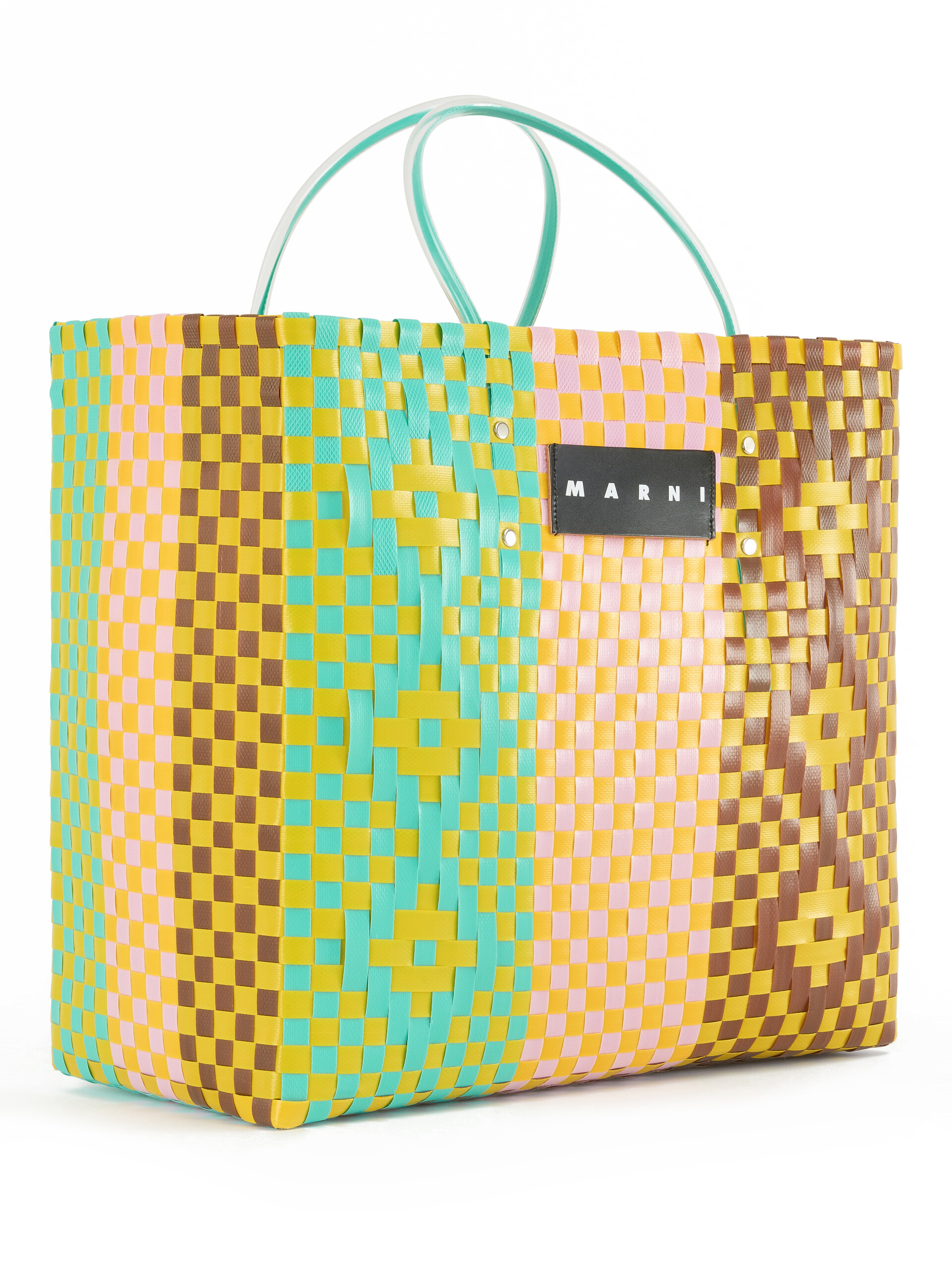 Yellow rhombus MARNI MARKET LARGE BASKET bag | Marni