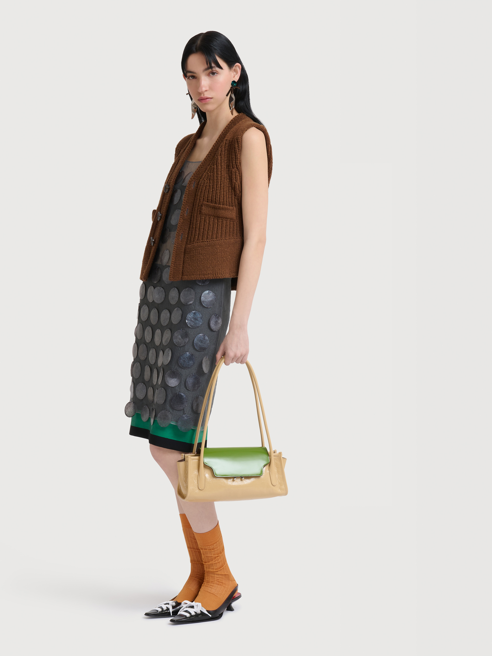 Brown wool vest with button front - Waistcoats - Image 3