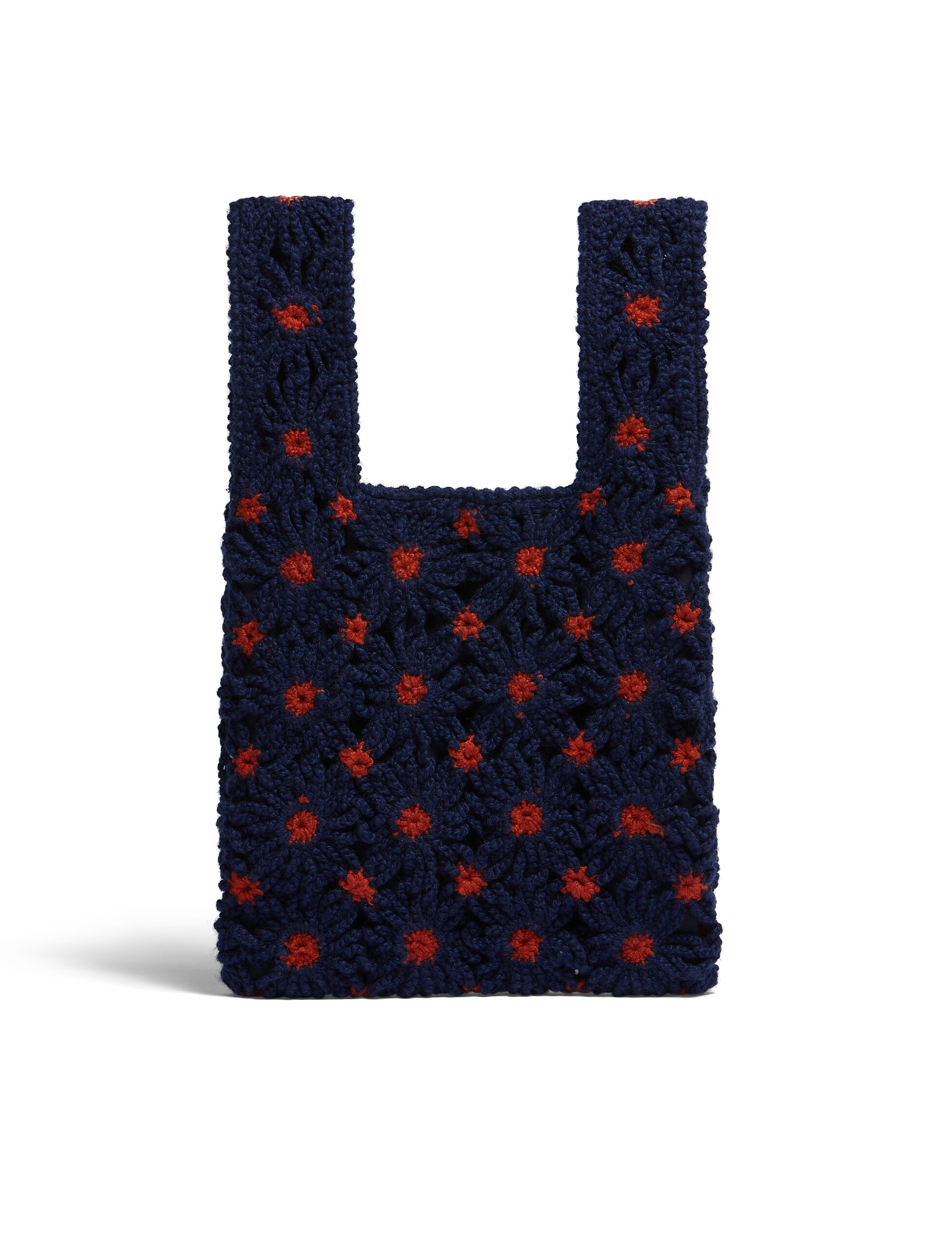 MARNI MARKET FISH bag in blue and red crochet - Bags - Image 3