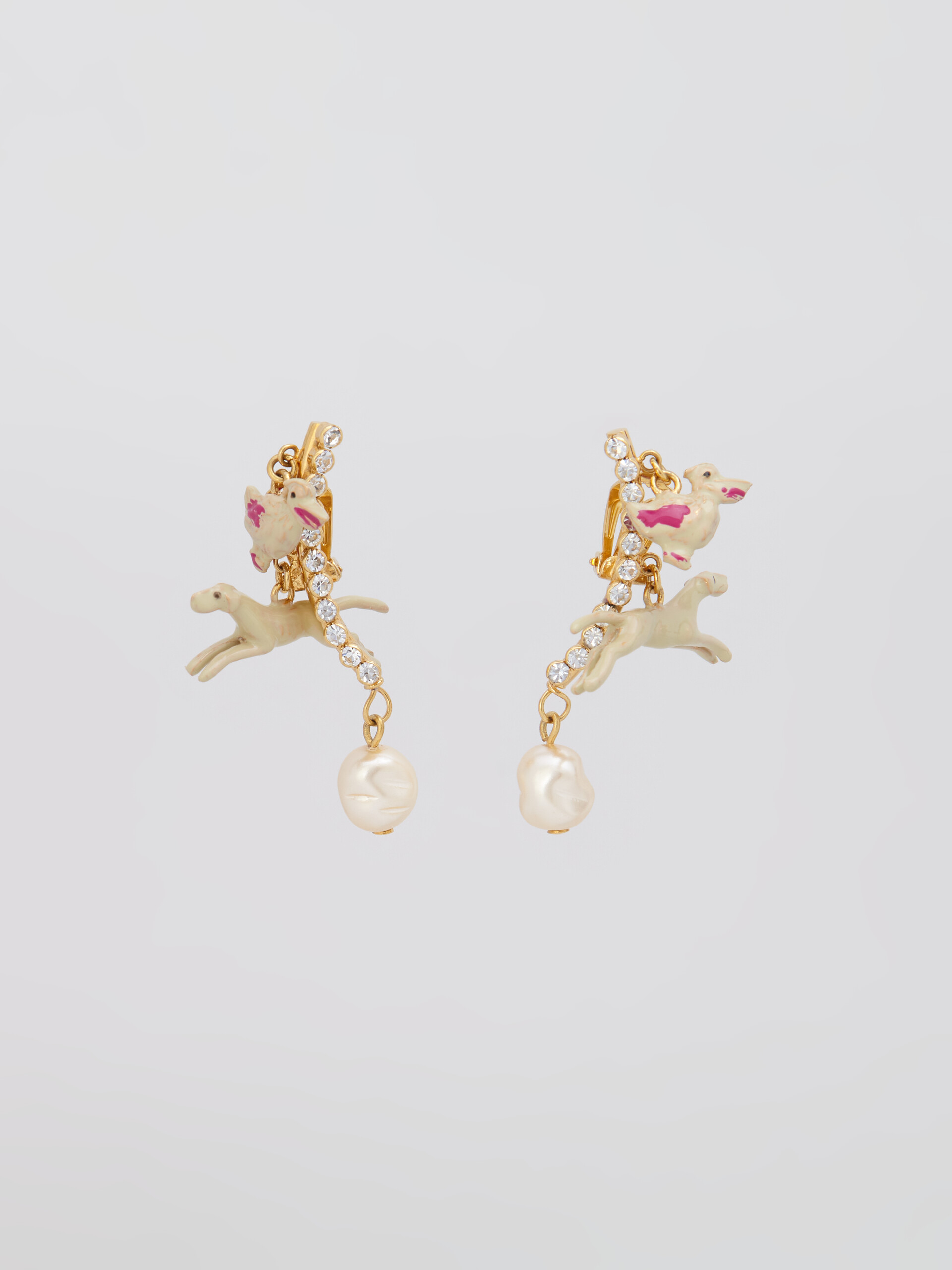 Brass FOUND TREASURES greyhound earrings - Earrings - Image 1