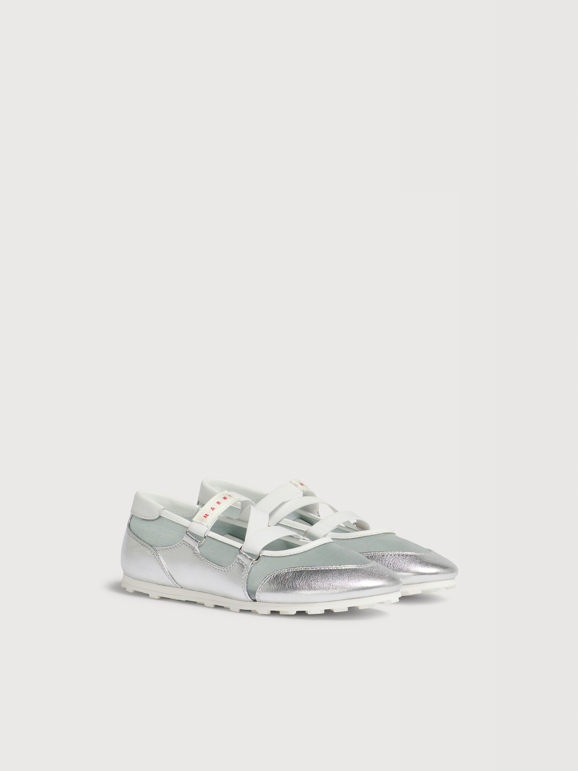 Soccer Retro silver leather ballerina trainers - Sneakers - Image 2