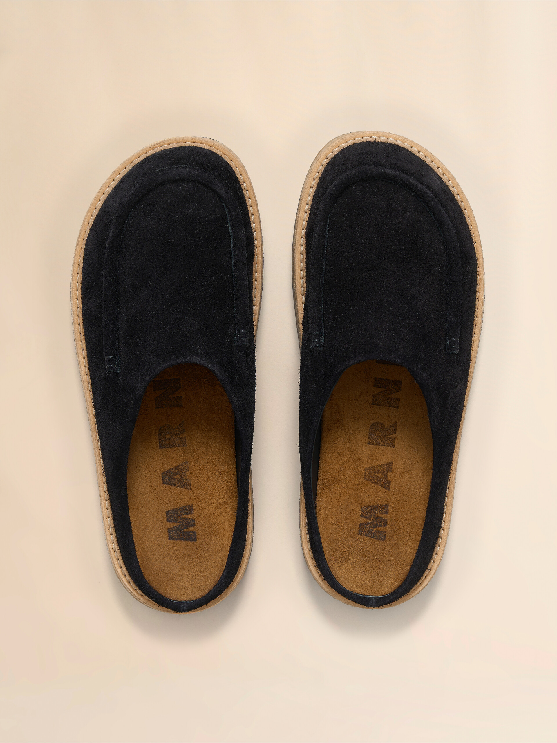Brown suede sabot with para rubber sole - Clogs - Image 4