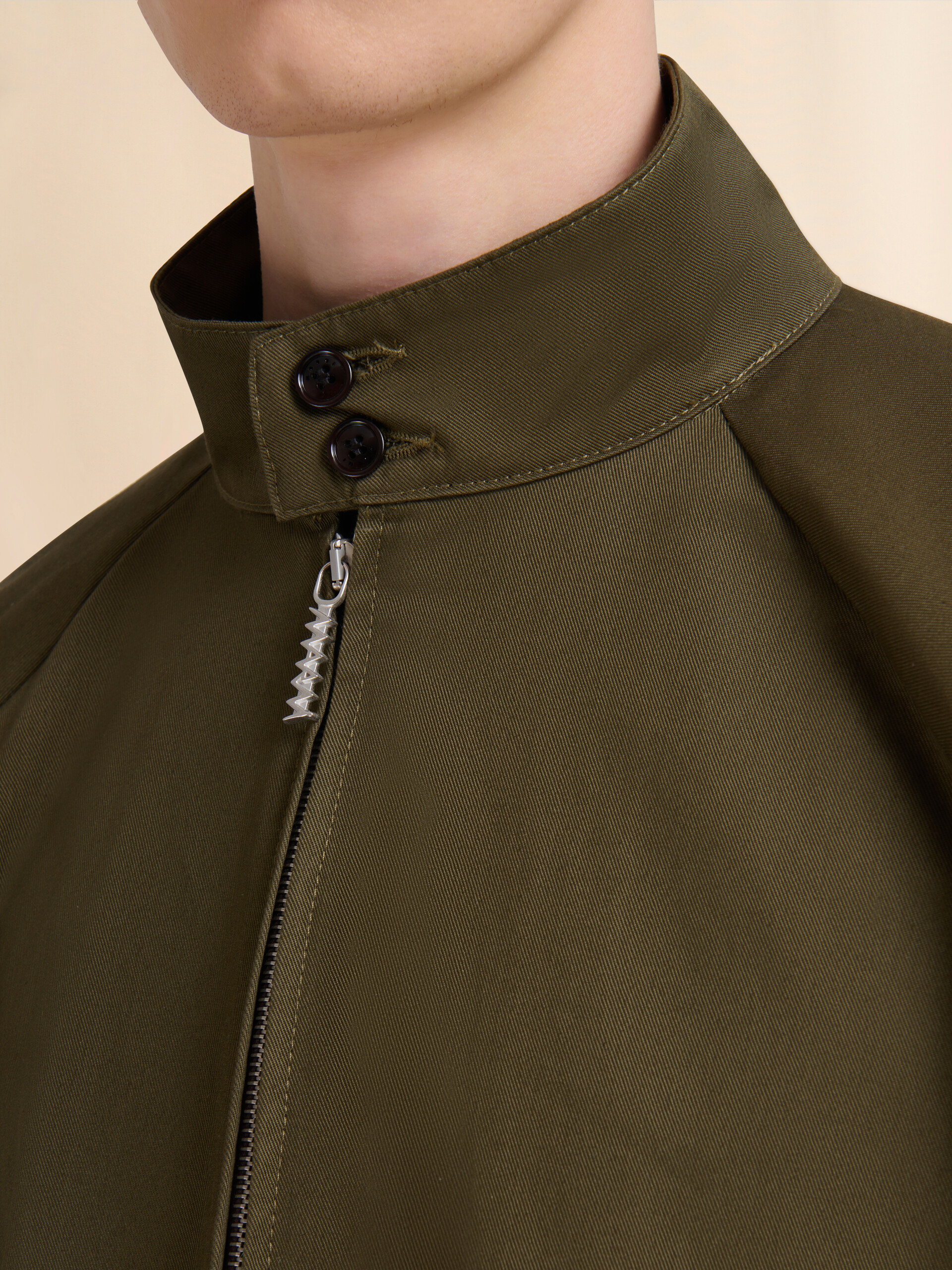 Deep green organic gabardine bomber jacket - Jackets - Image 4