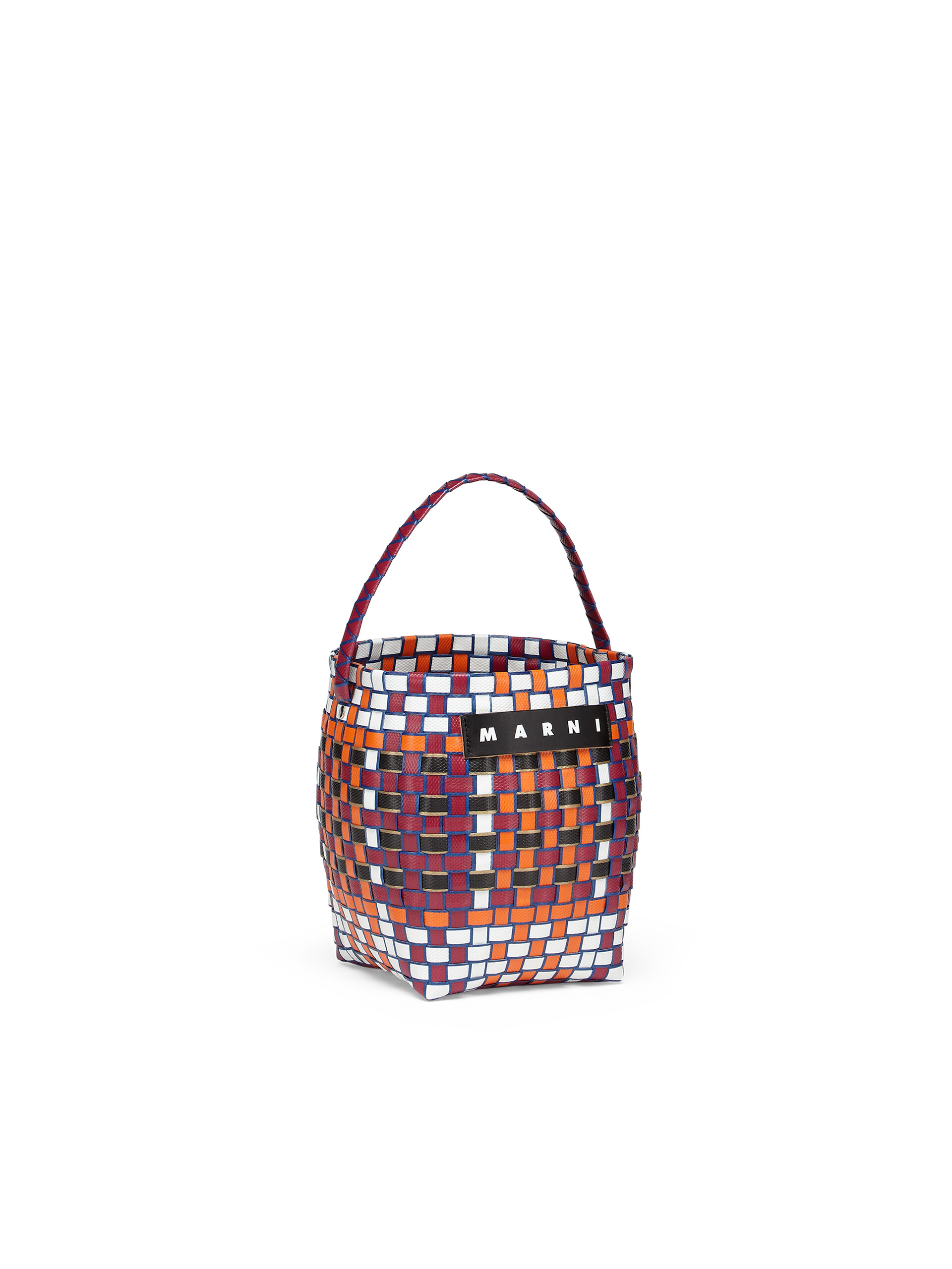 MARNI MARKET POD BASKET bag in orange woven material - Shopping Bags - Image 2