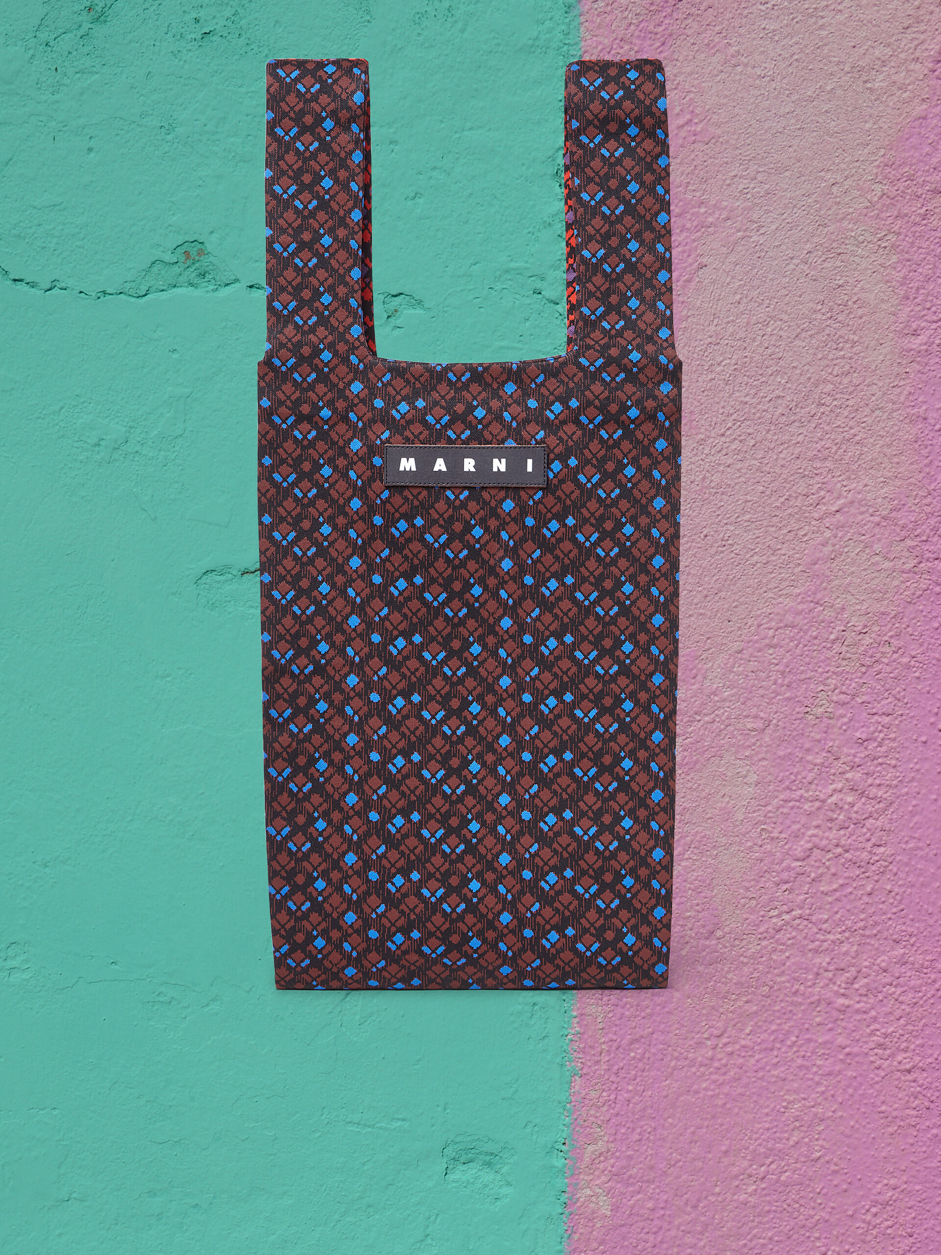 MARNI MARKET shopping bag with multicoloured print - Shopping Bags - Image 1