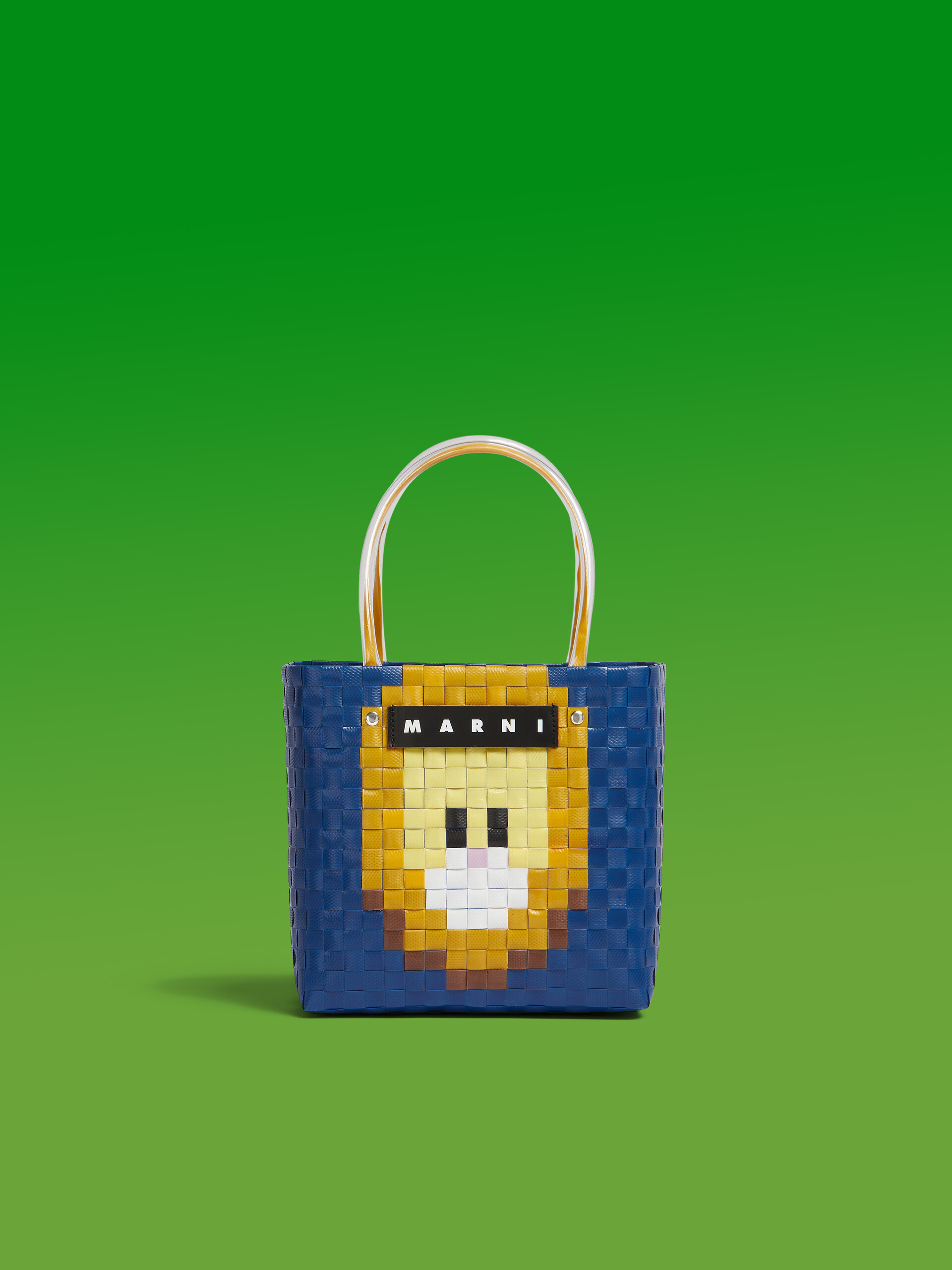 Blue MARNI MARKET ANIMAL BASKET bag - Shopping Bags - Image 1