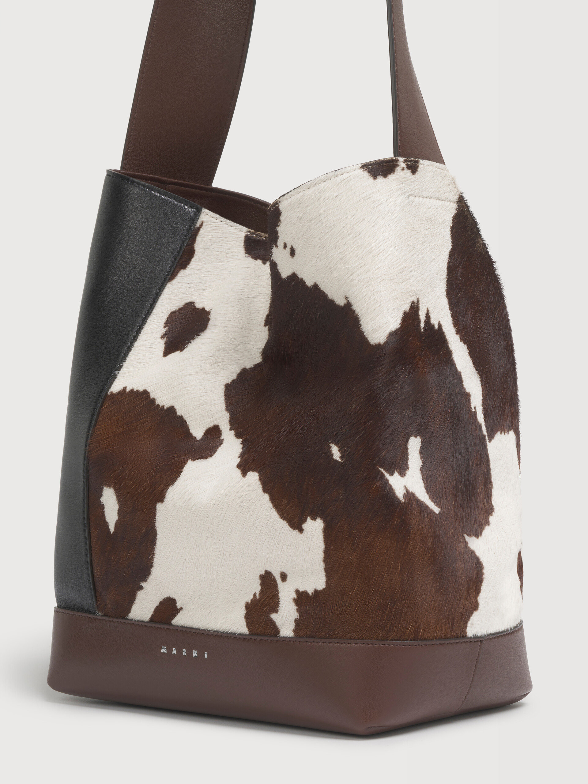 Brown, black and cow-print leather Pod 2.0 bag - Shoulder Bags - Image 4
