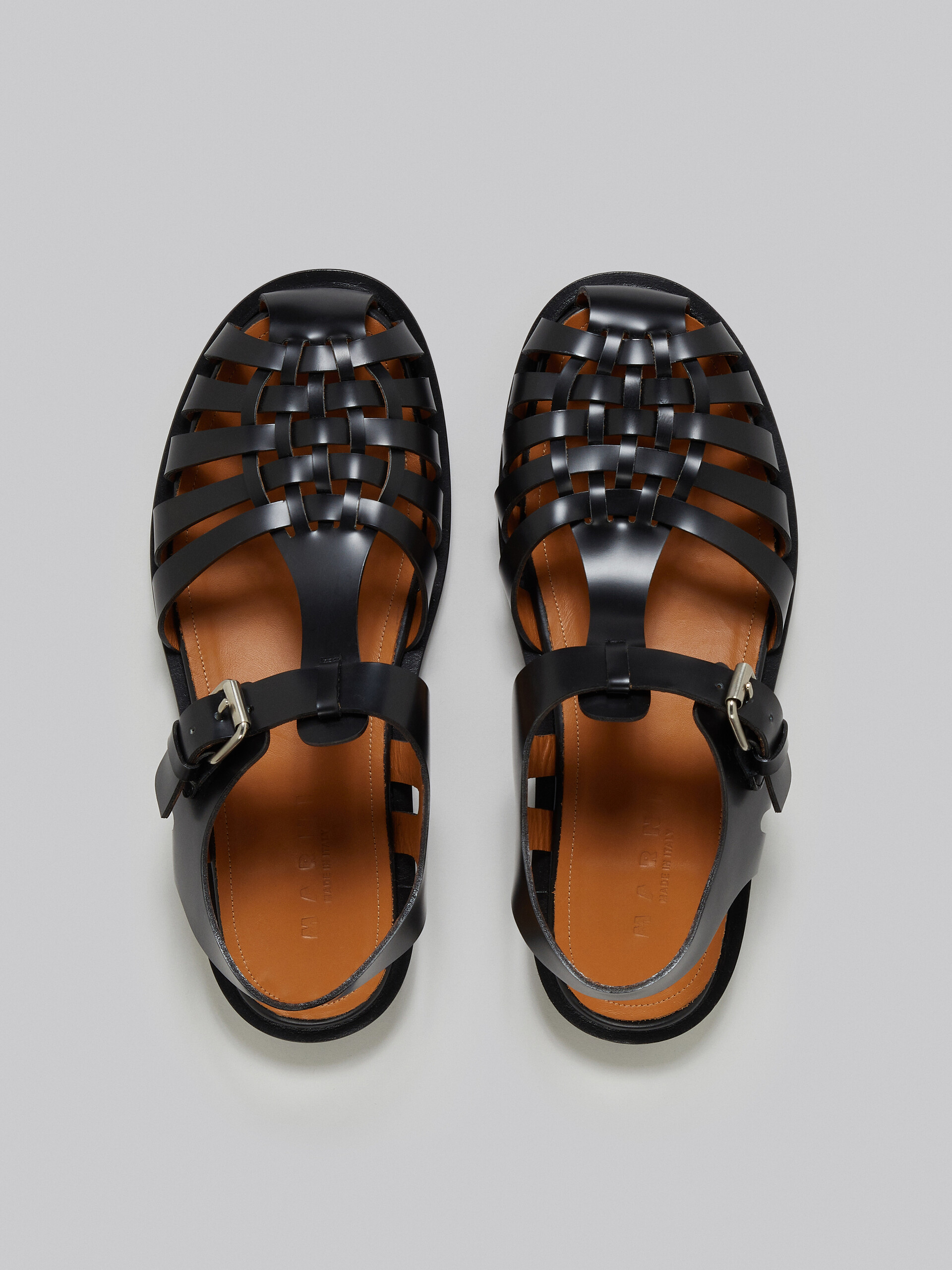 Black leather fisherman's sandal - Sandals - Image 4