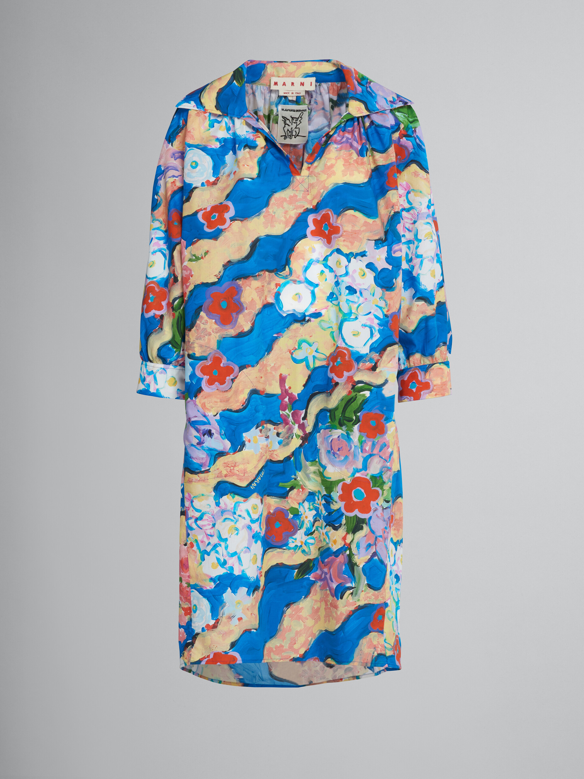 Printed poplin dress - Dresses - Image 1