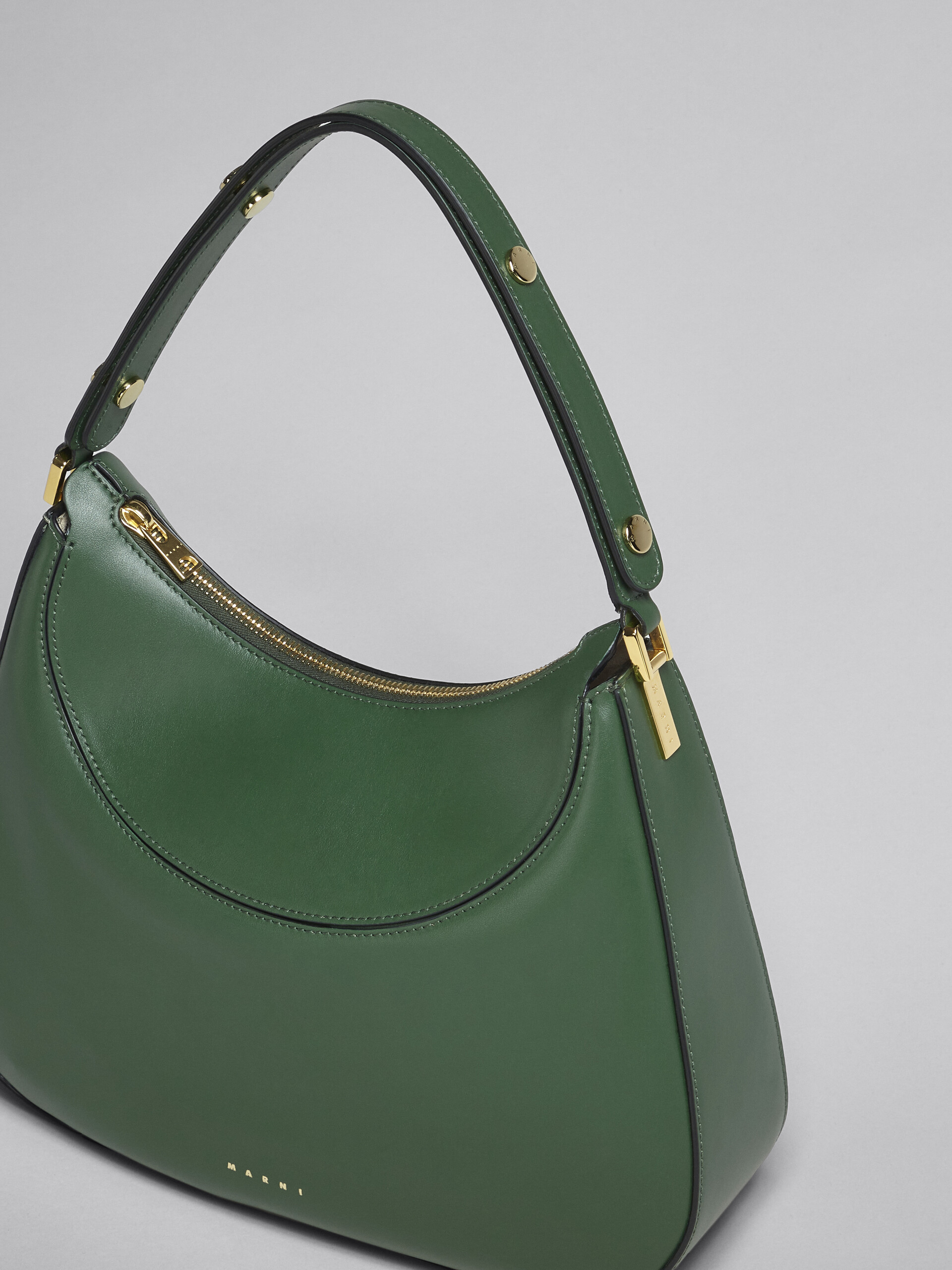 Milano large bag in green leather - Handbag - Image 5