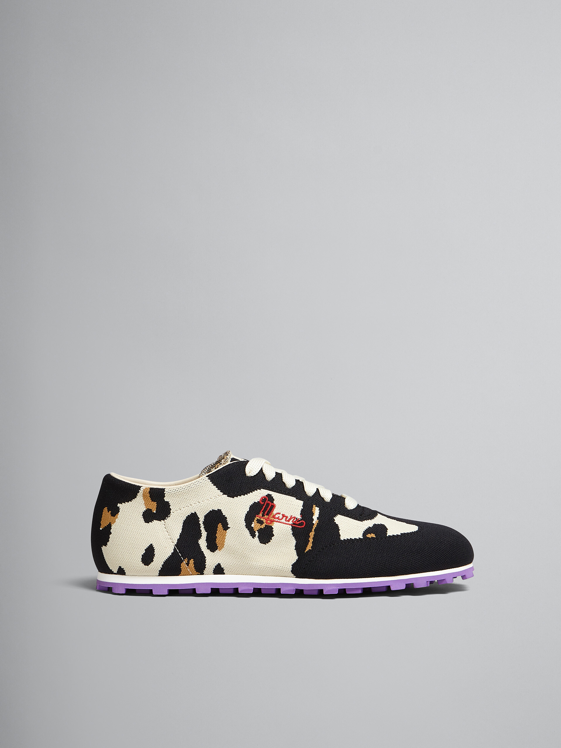 Leopard print stretch jacquard PEBBLE sneaker - Sneakers - Image 1