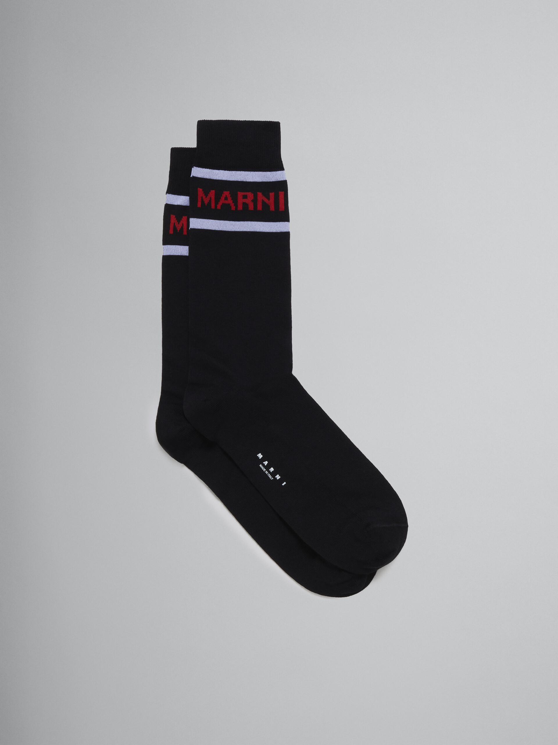 Schwarze Baumwollsocken mit Logo - Socken - Image 1