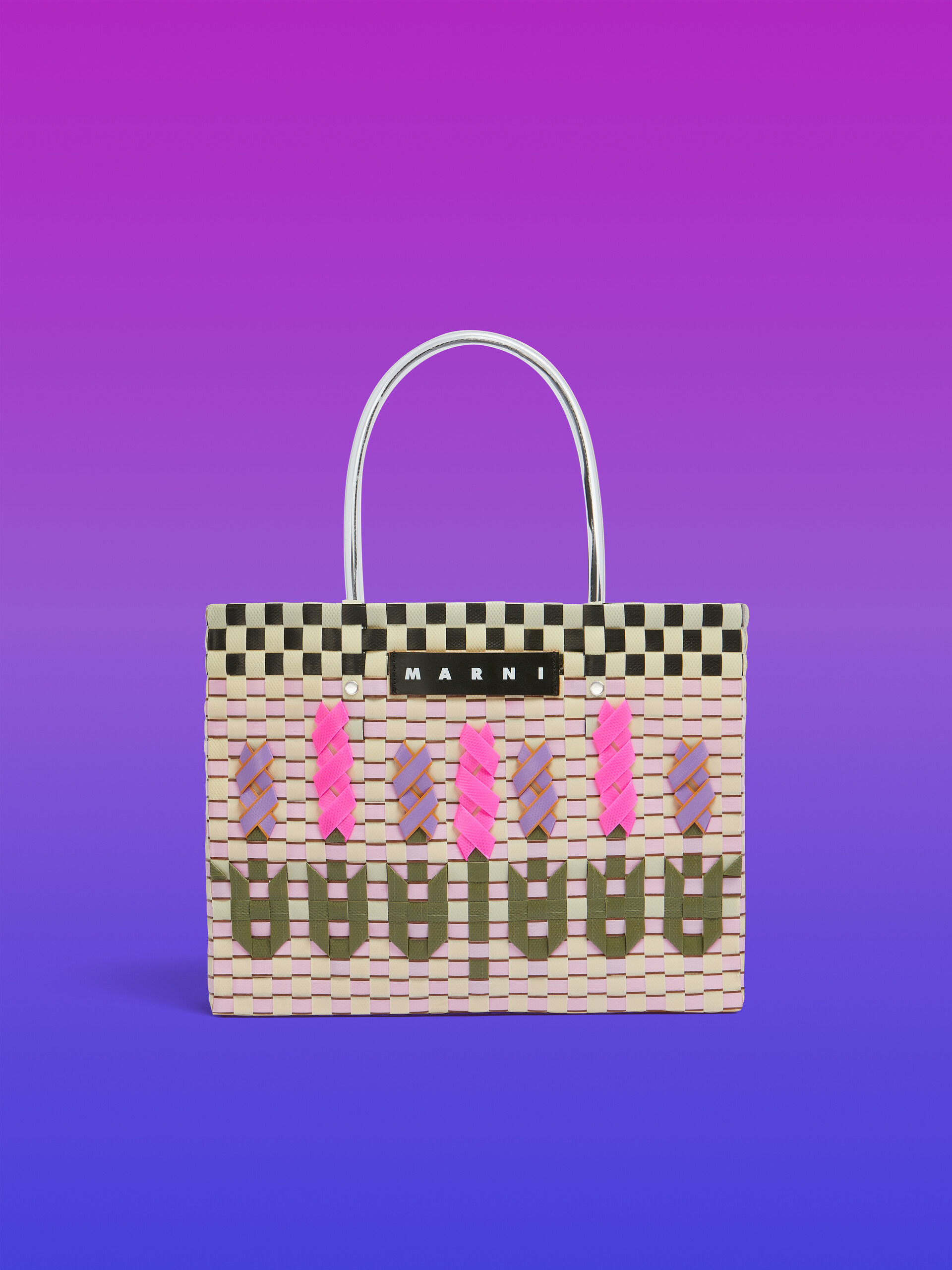 Pink garden MARNI MARKET tote bag - Shopping Bags - Image 1