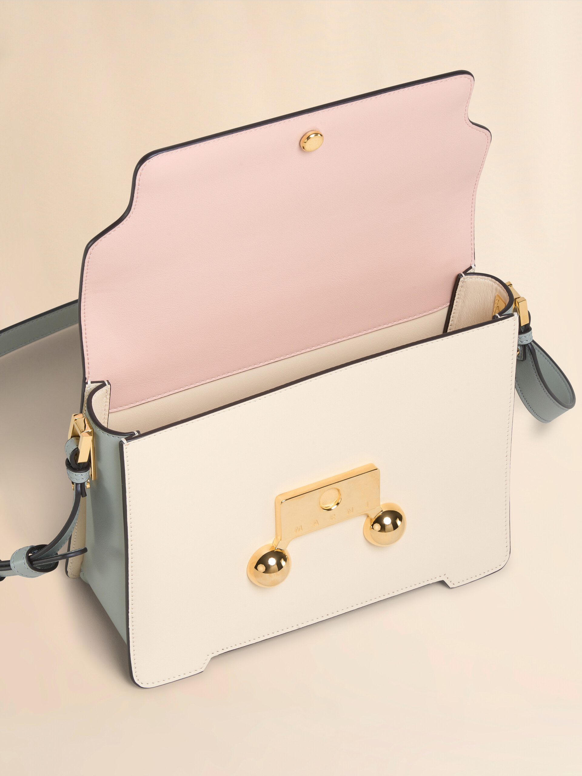 Blue, beige e light blue leather Trunkaroo medium shoulder Bag - Shoulder Bags - Image 3