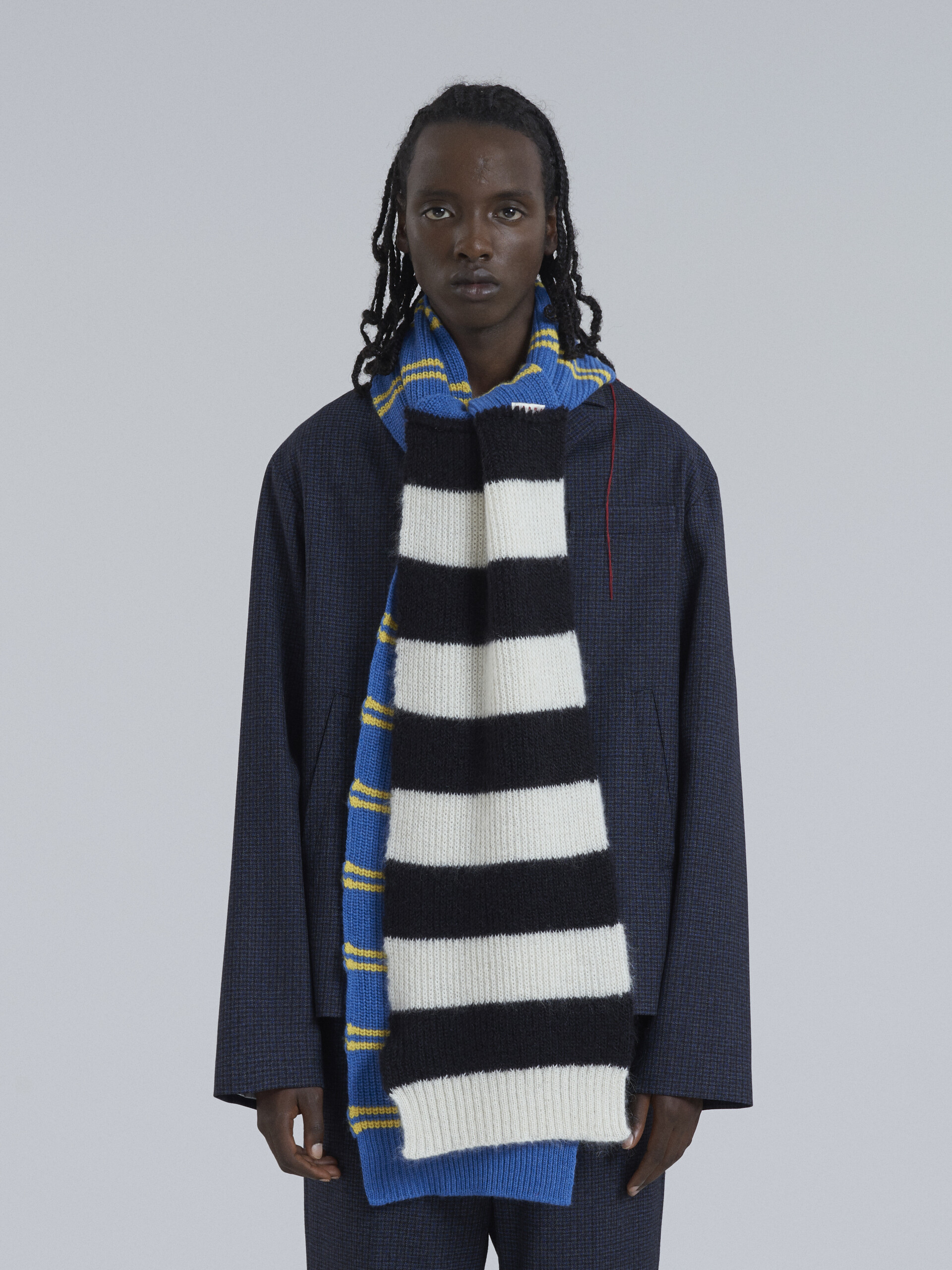 Long scarf in striped wool and mohair - Scarves - Image 2