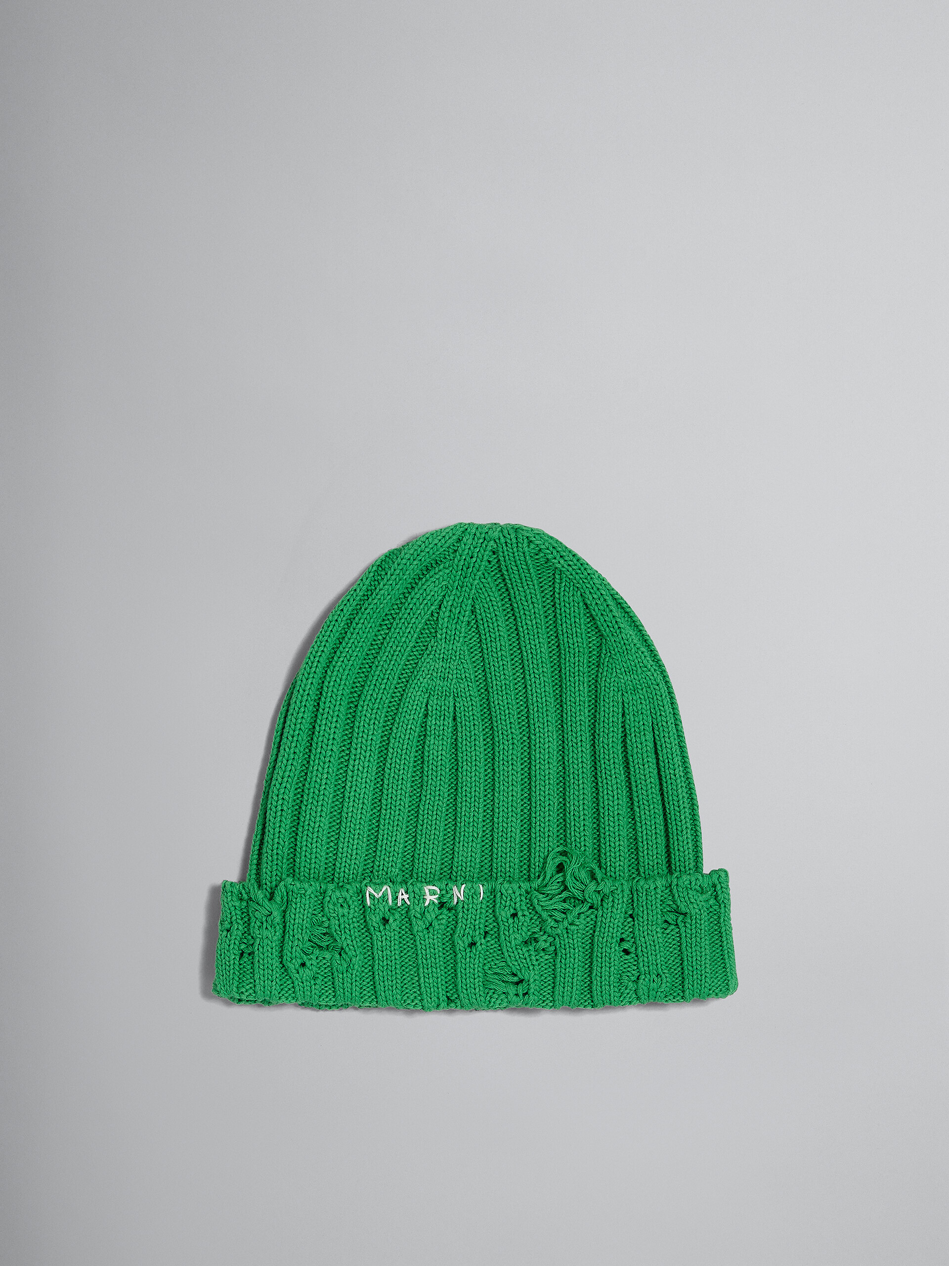 Green cotton beanie - Hats - Image 1