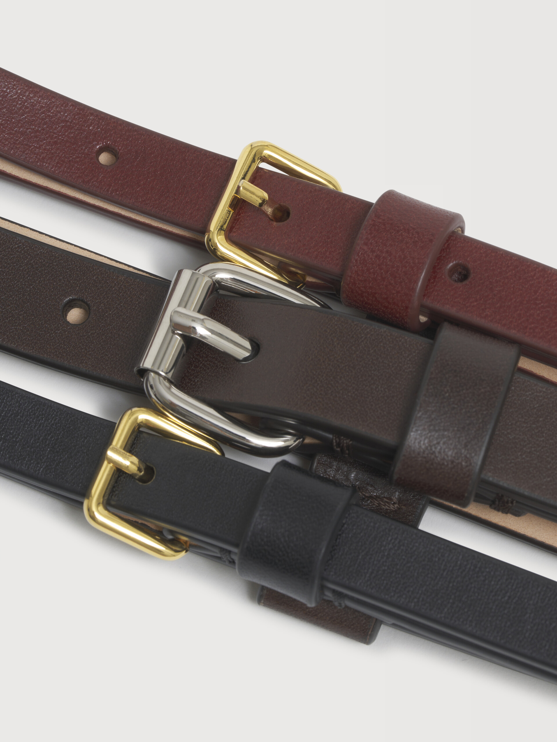 Red, brown and black triple-strand leather belt - Belts - Image 2