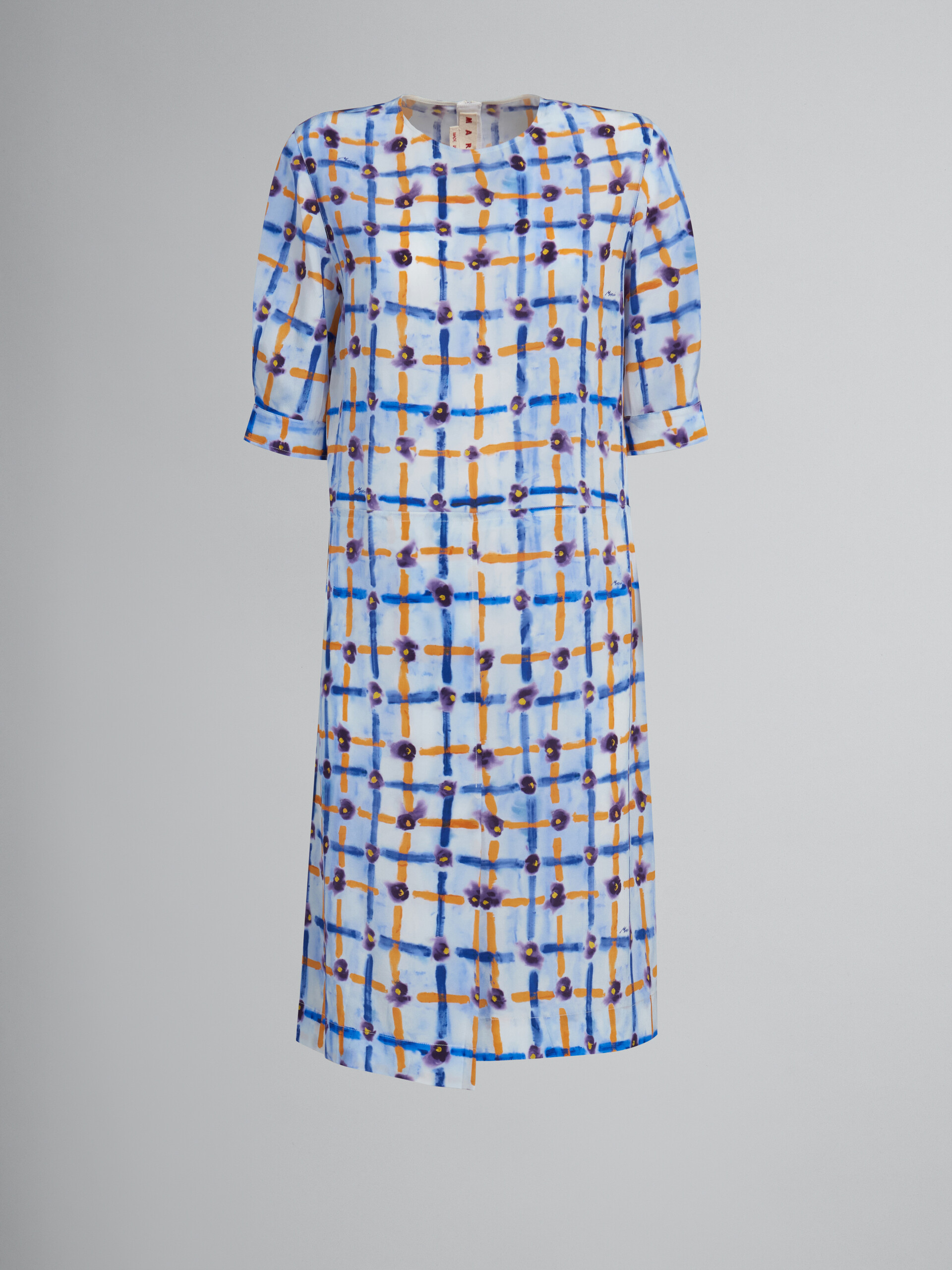 Crêpe de chine shift dress with Saraband print - Dresses - Image 1