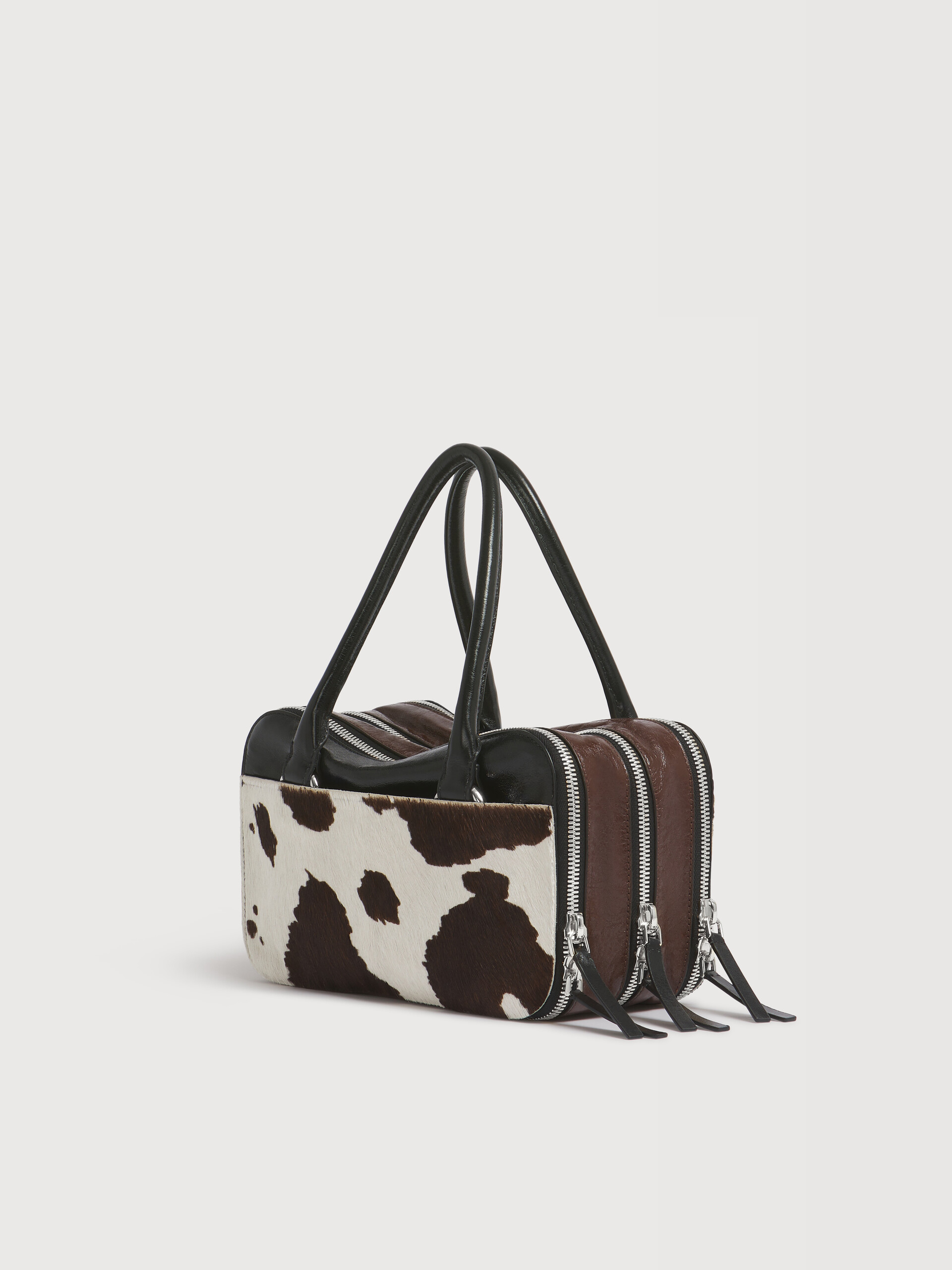 Borsa Boxyne piccola in pelle e cavallino stampa mucca - Borse a mano - Image 2
