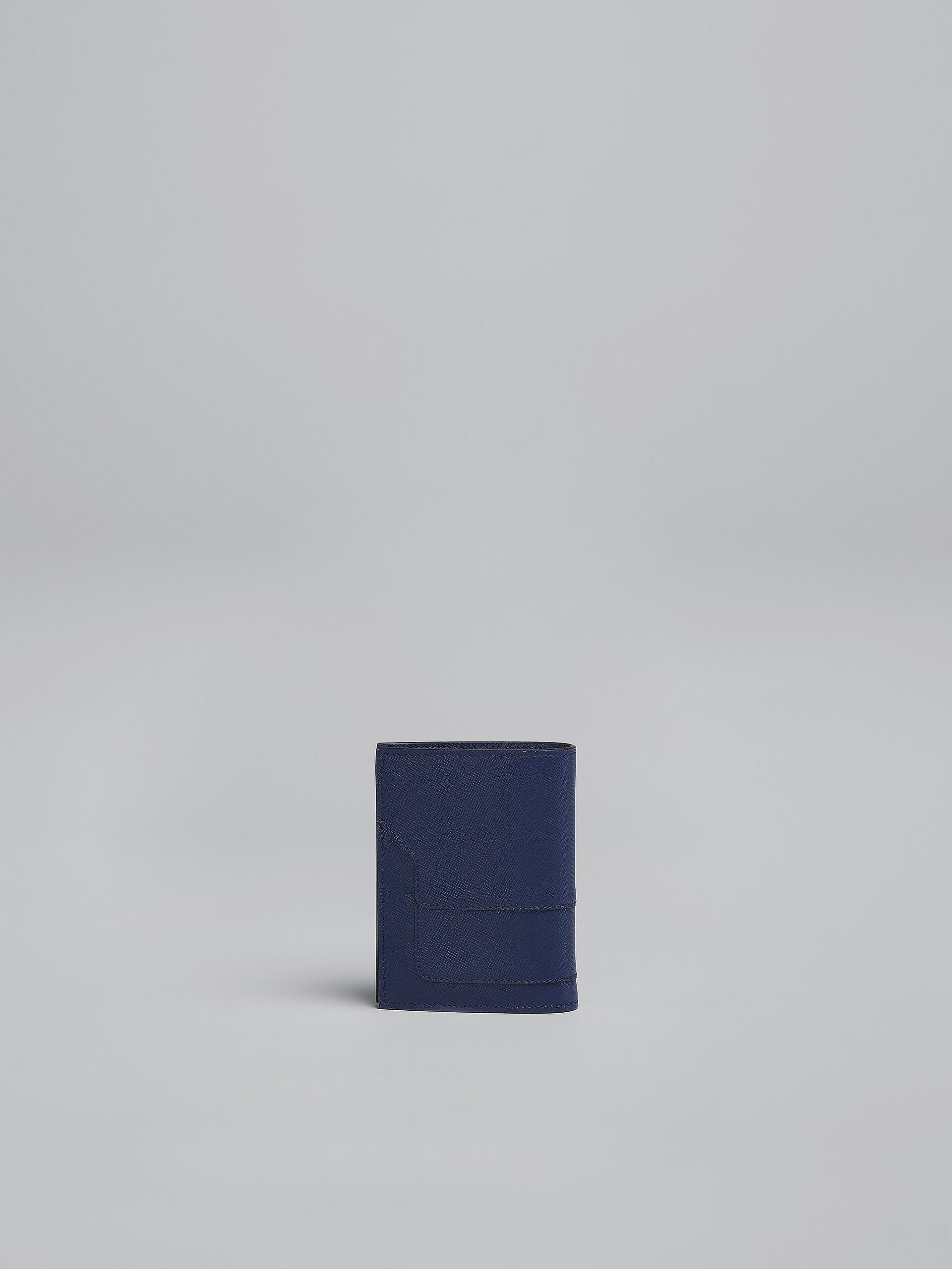 Zweifache Faltbrieftasche aus blauem Saffiano-Leder - Brieftaschen - Image 3
