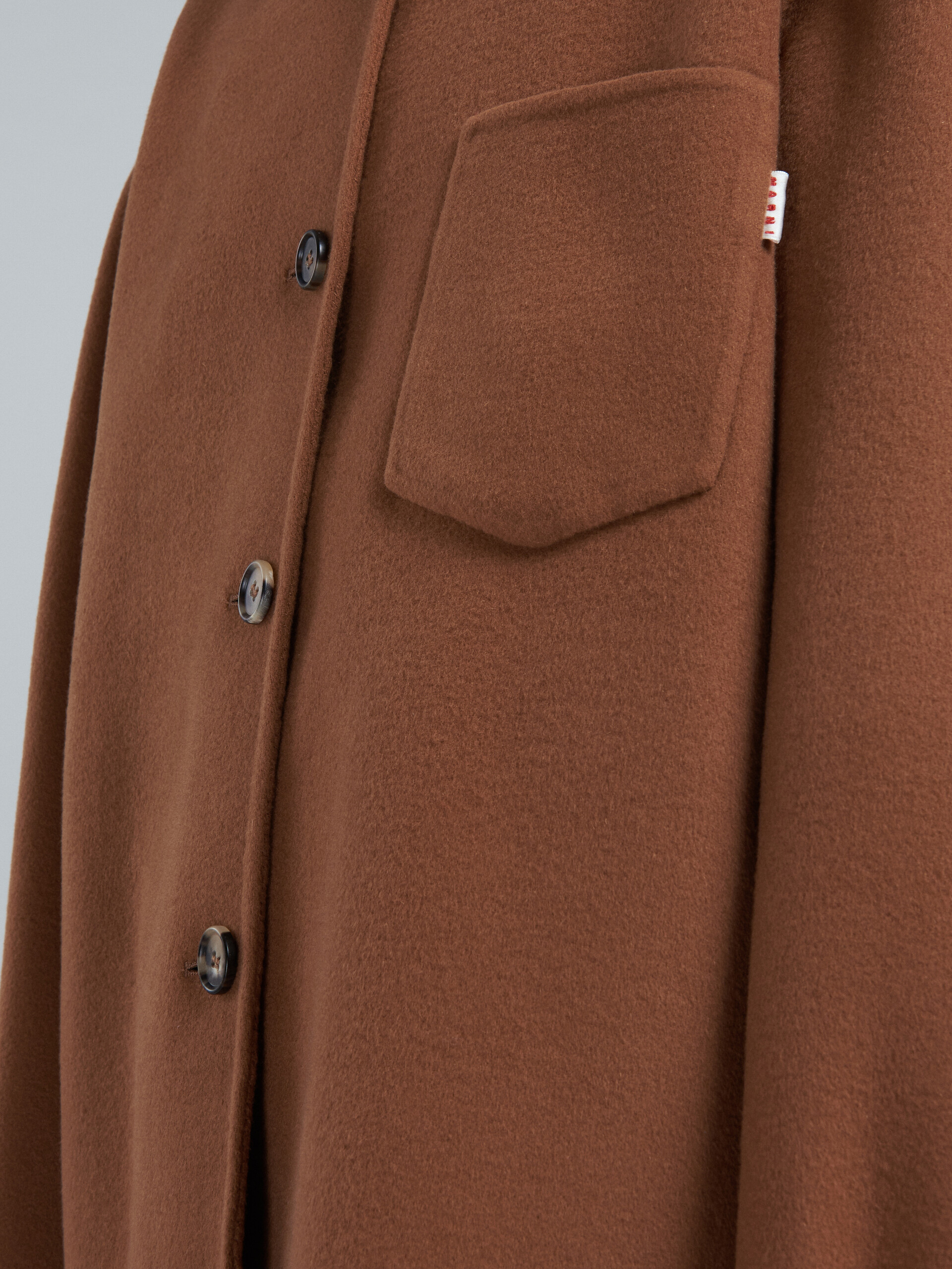 Long brown wool overshirt - Jackets - Image 5