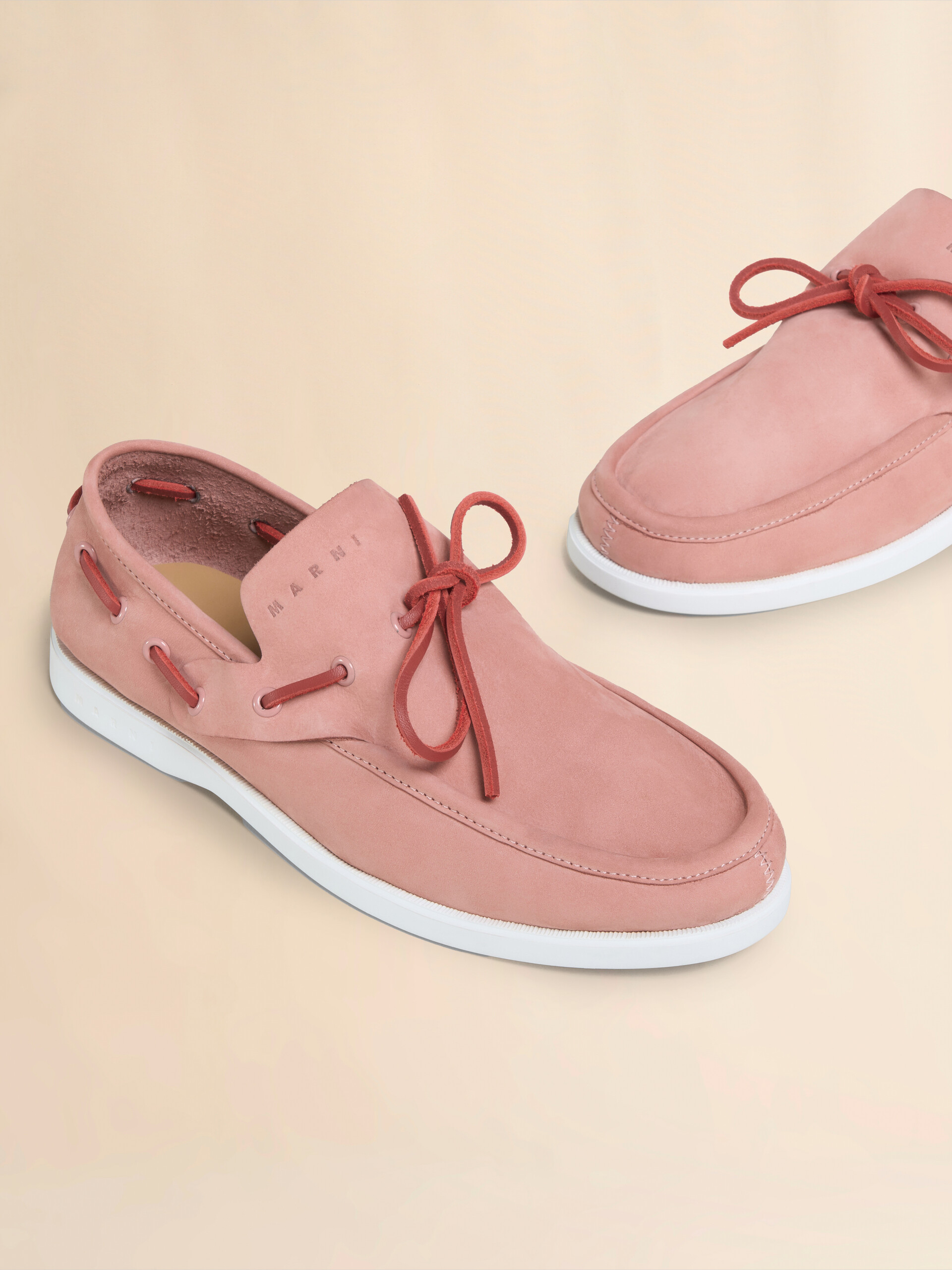 Pink nubuck boat loafer - Mocassin - Image 5