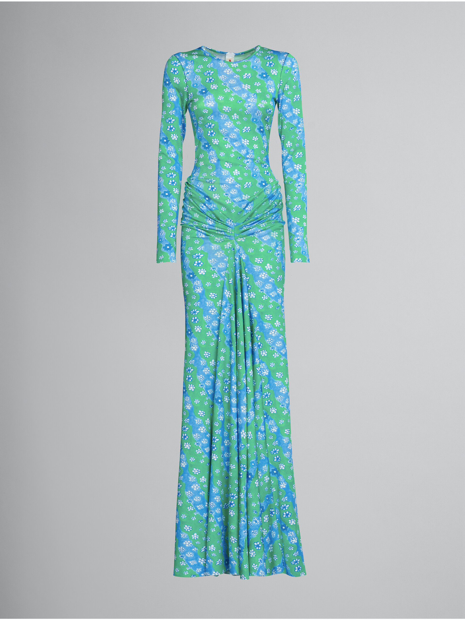 Long dress in fluid printed jersey - Dresses - Image 1