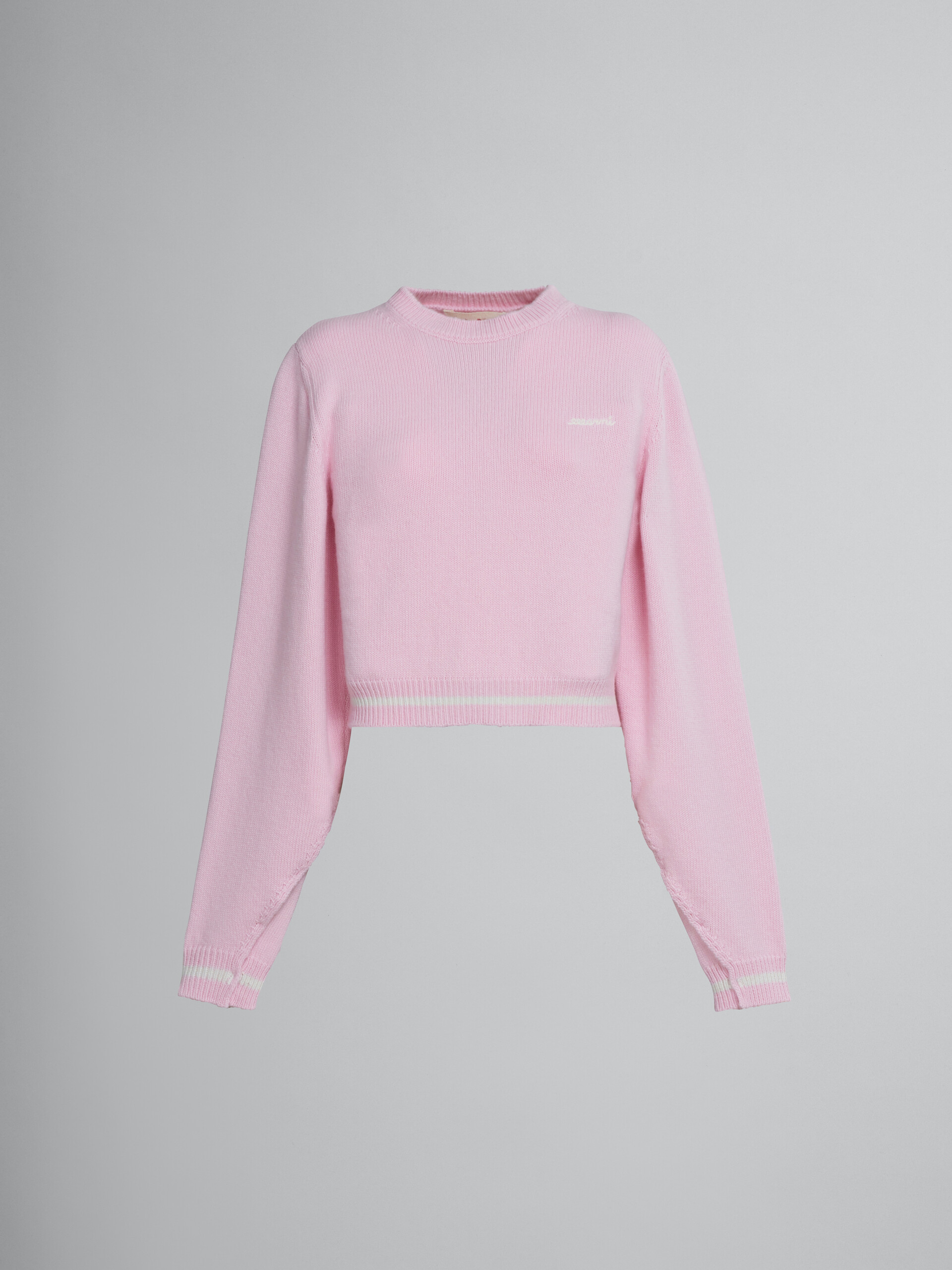 Pink wool sweater with logo - Pullovers - Image 1