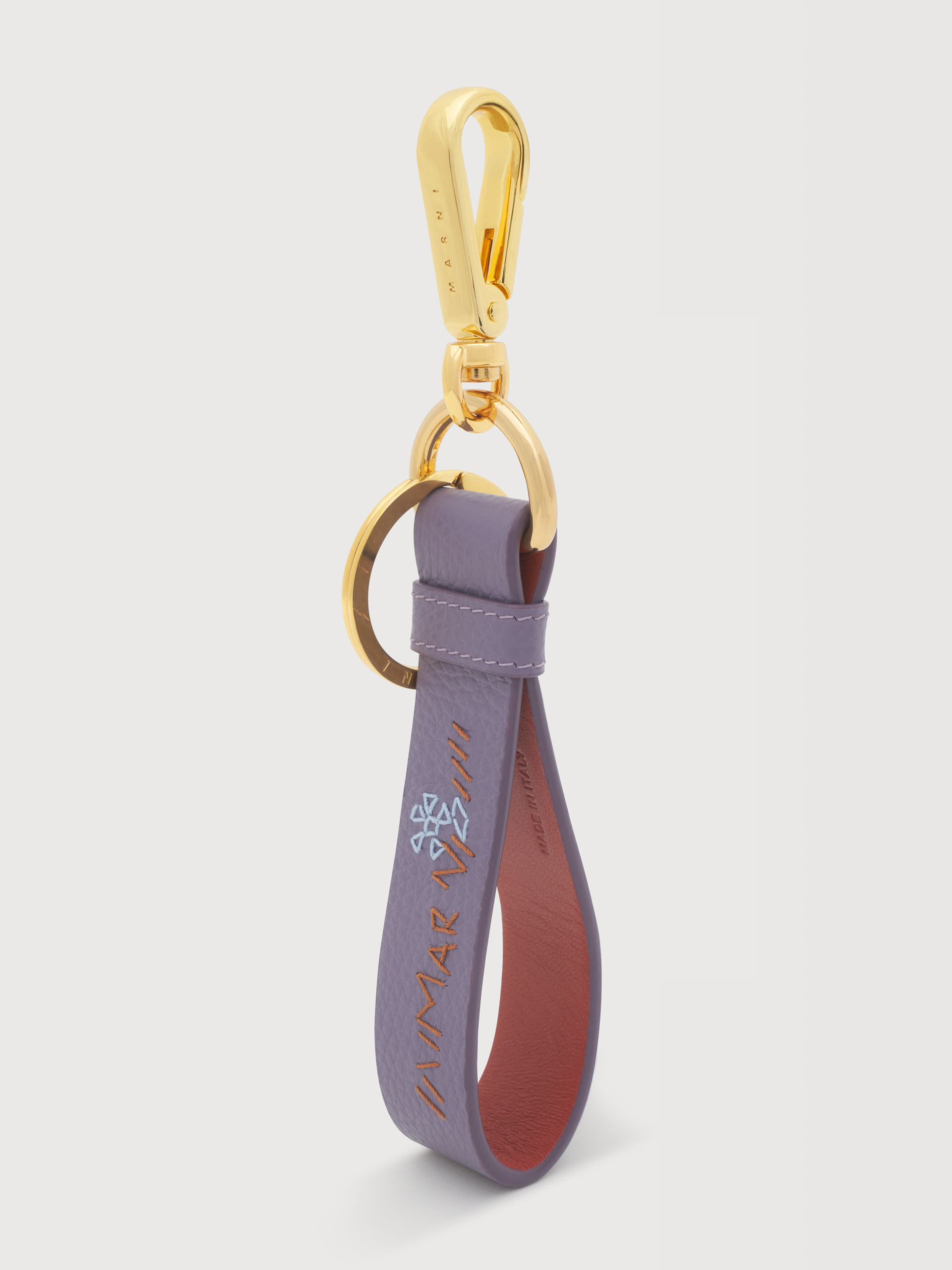 Purple leather keyring with Marni Mending - Key Rings - Image 3