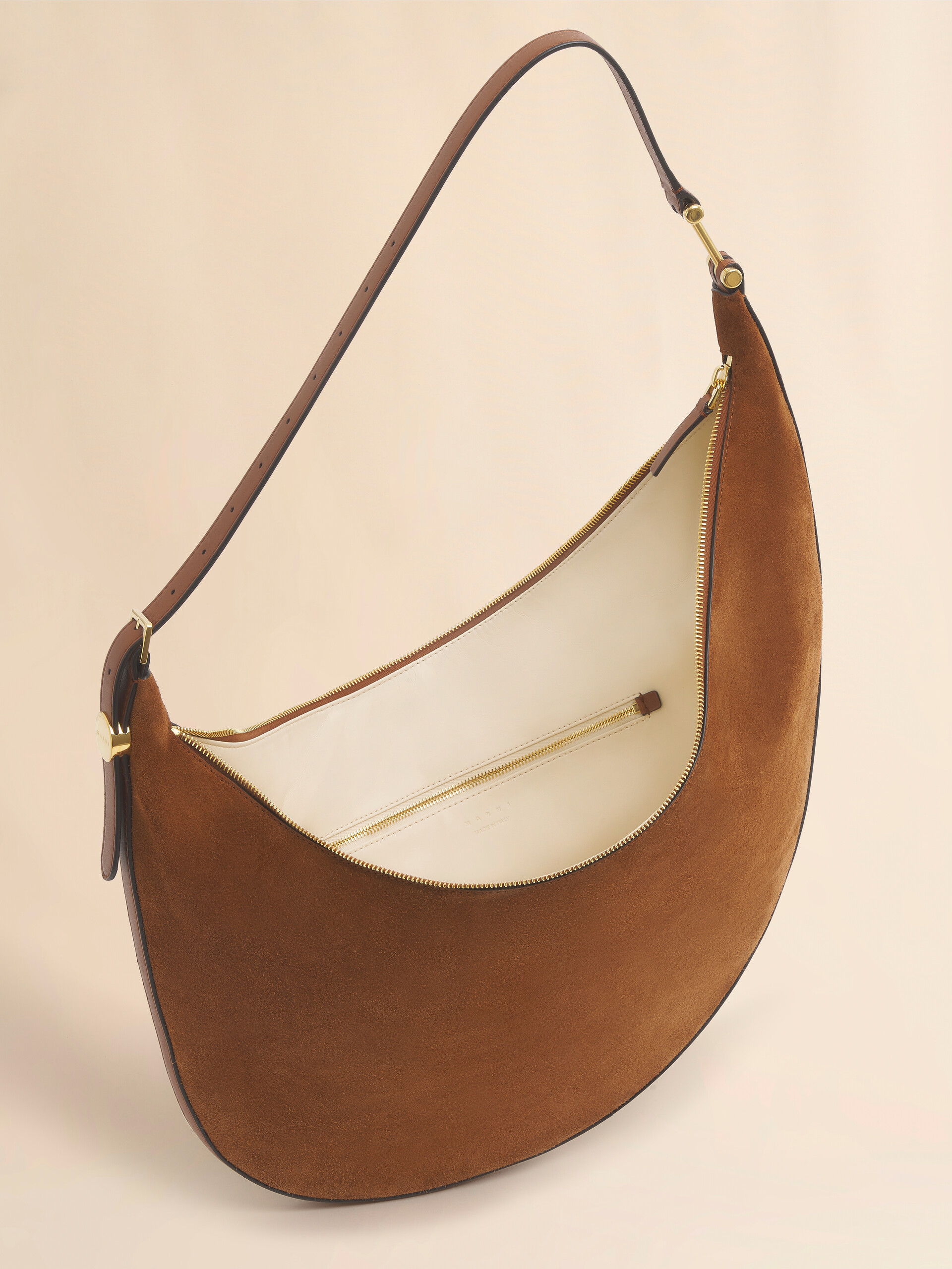 Brown suede Dot small hobo bag - Shoulder Bags - Image 4