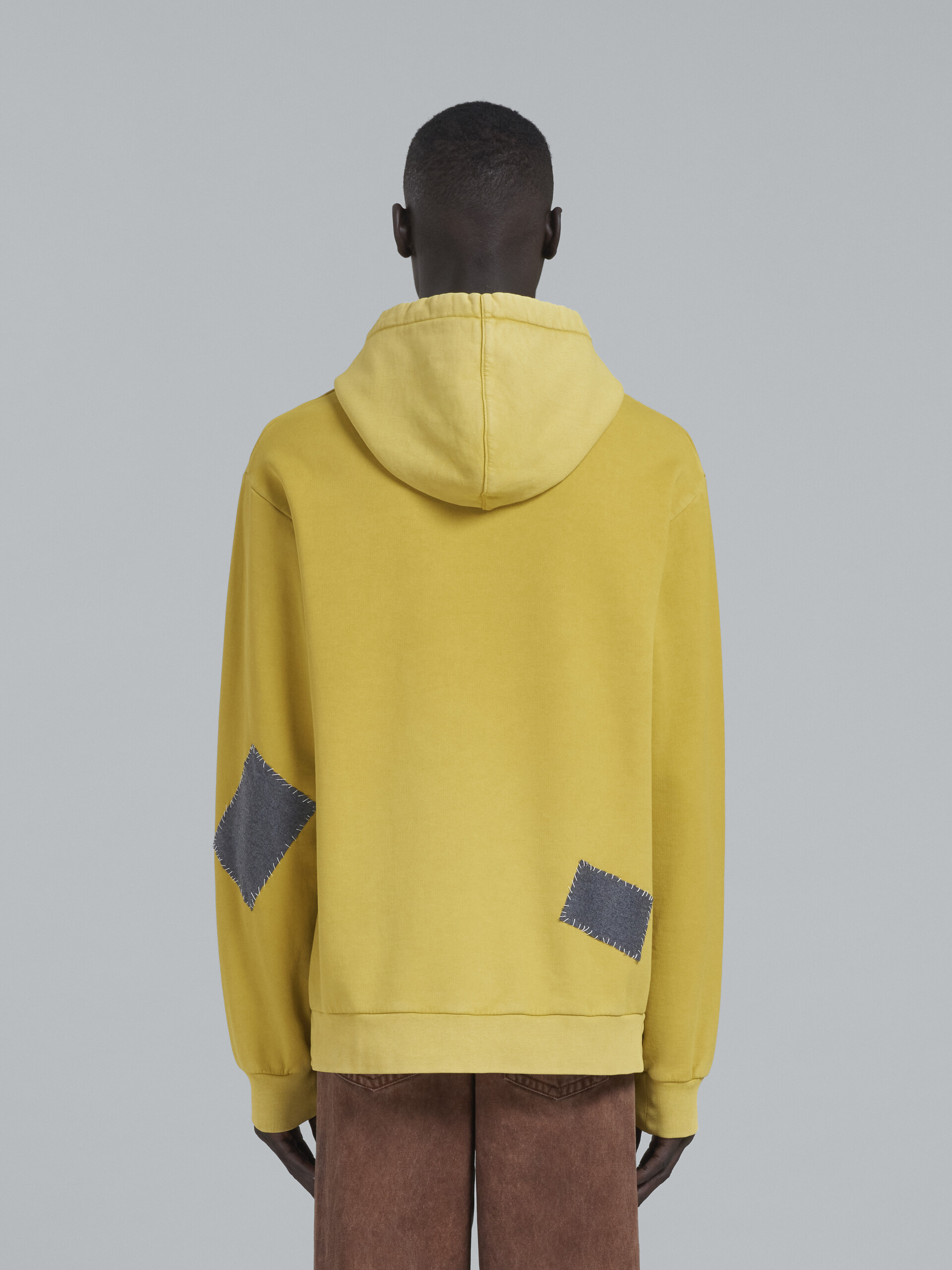 Yellow embroidered hoodie - Sweaters - Image 3
