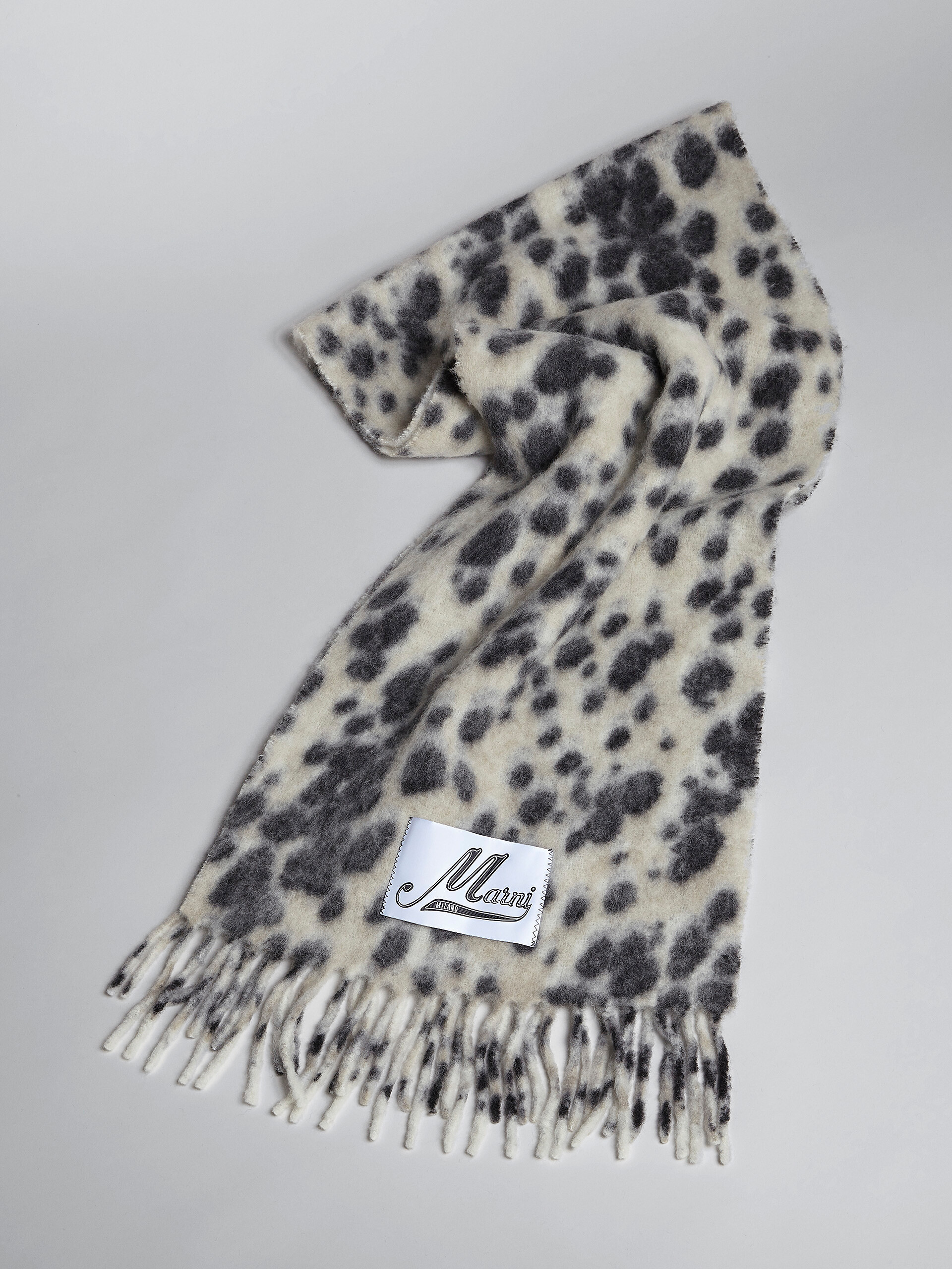 White Pop Dots print scarf - Scarves - Image 3
