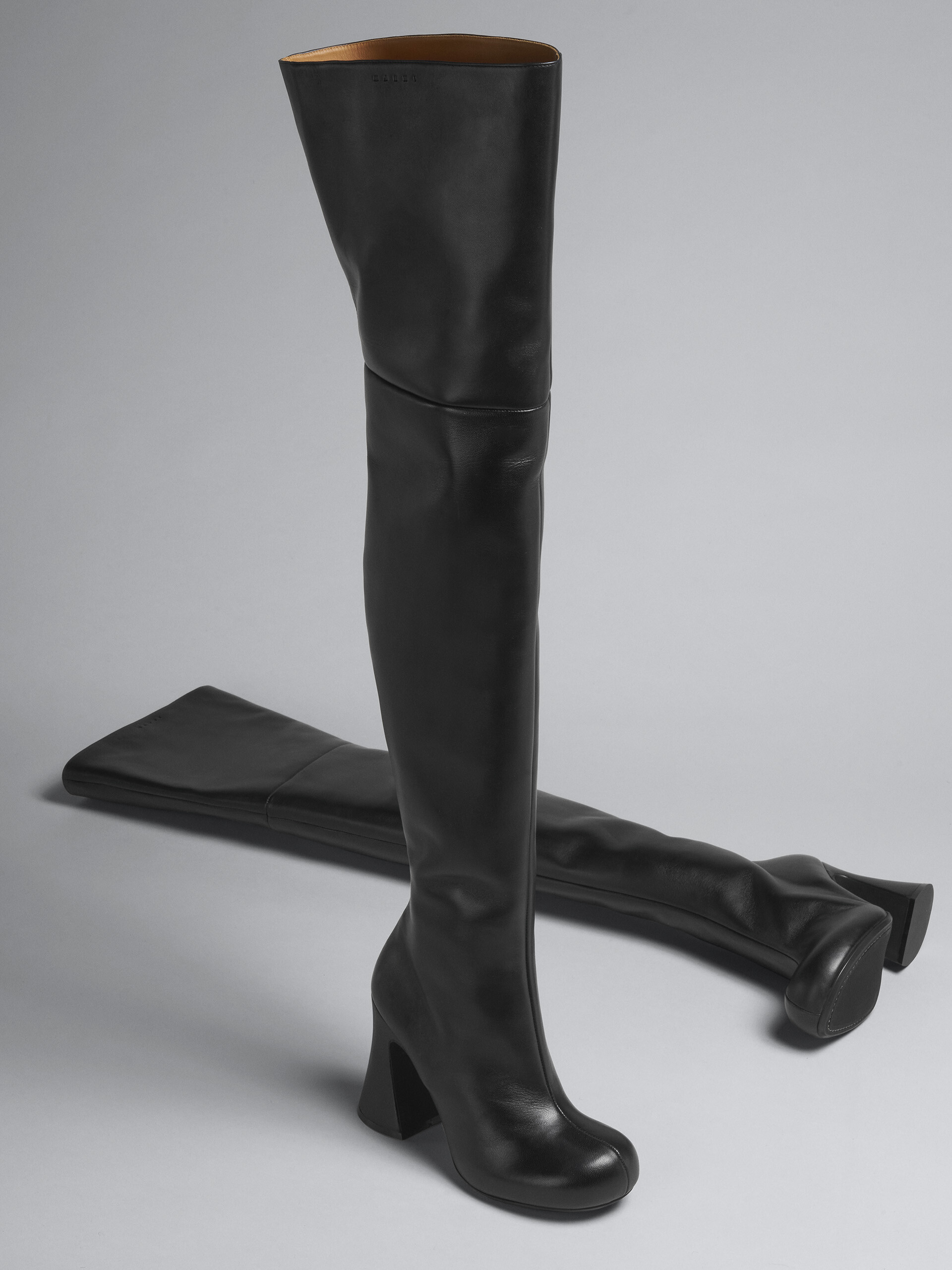 Black over-the-knee leather boot - Boots - Image 4