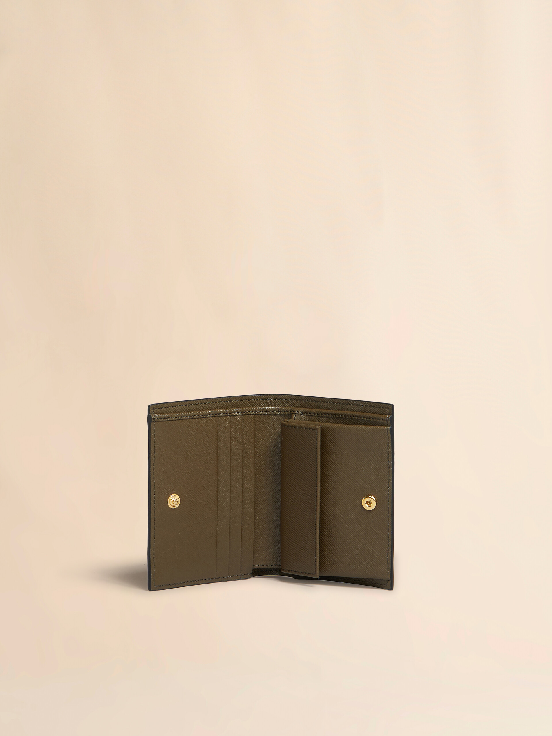 Blue white and brown saffiano leather bi-fold wallet - Wallets - Image 2