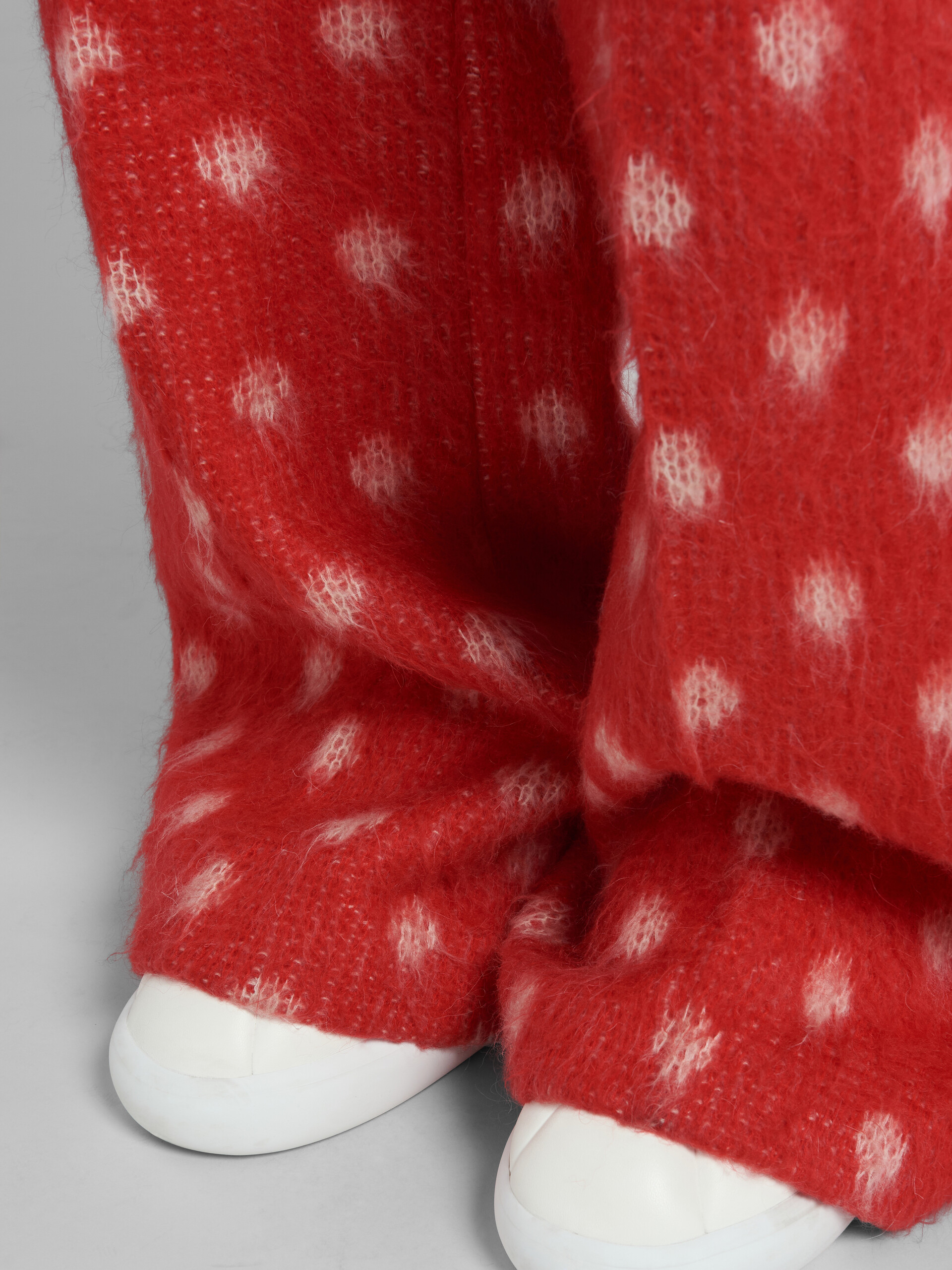 Red mohair trousers with polka dots - Pants - Image 4