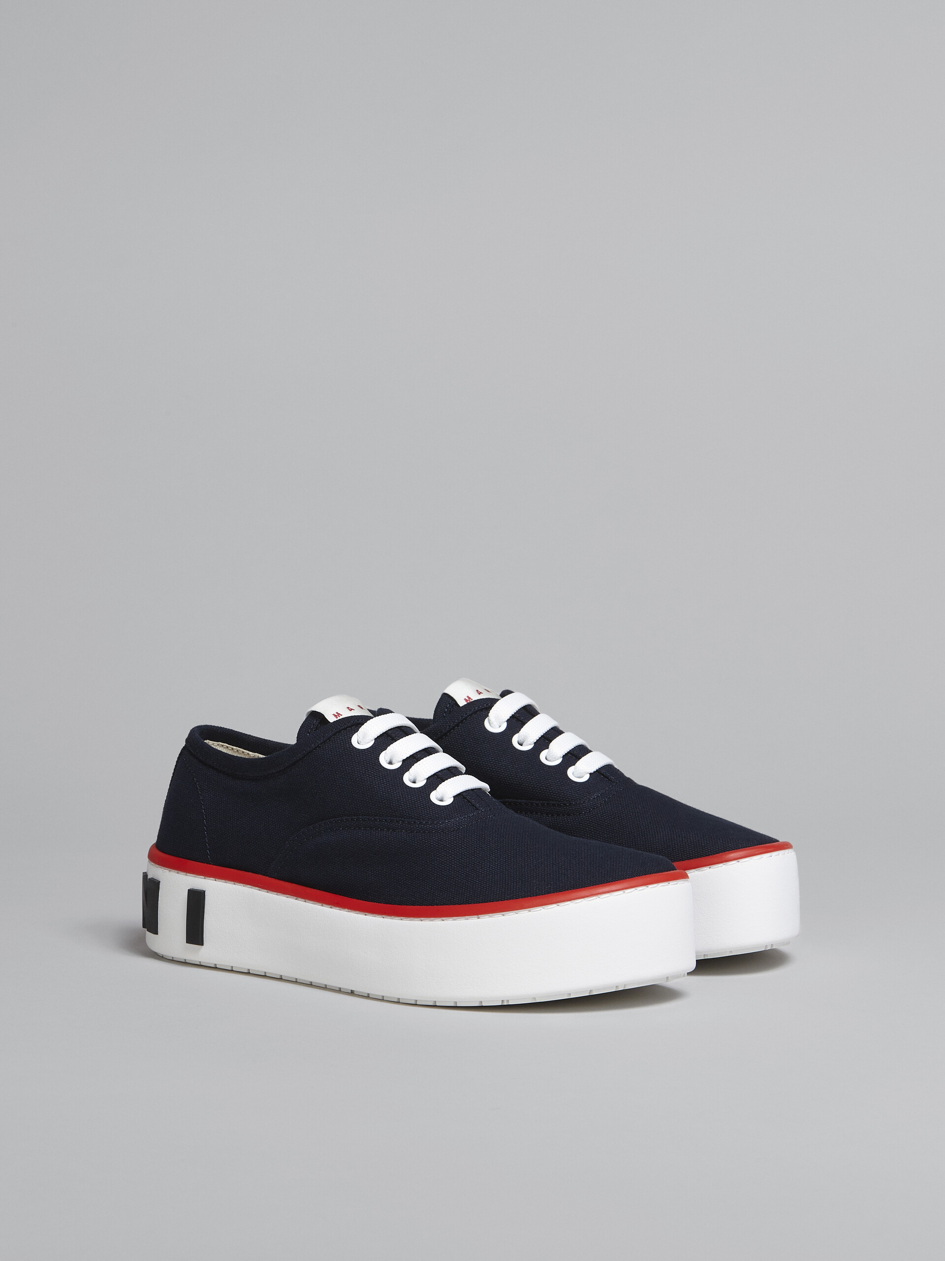 Blue canvas slip-on PAW sneaker with back maxi logo - Sneakers - Image 2