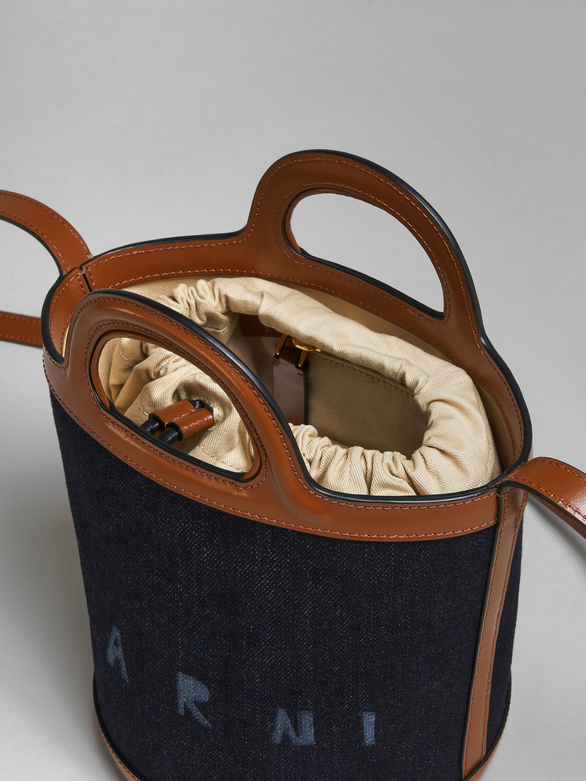 TROPICALIA mini bucket bag in denim and leather - Shoulder Bag - Image 4