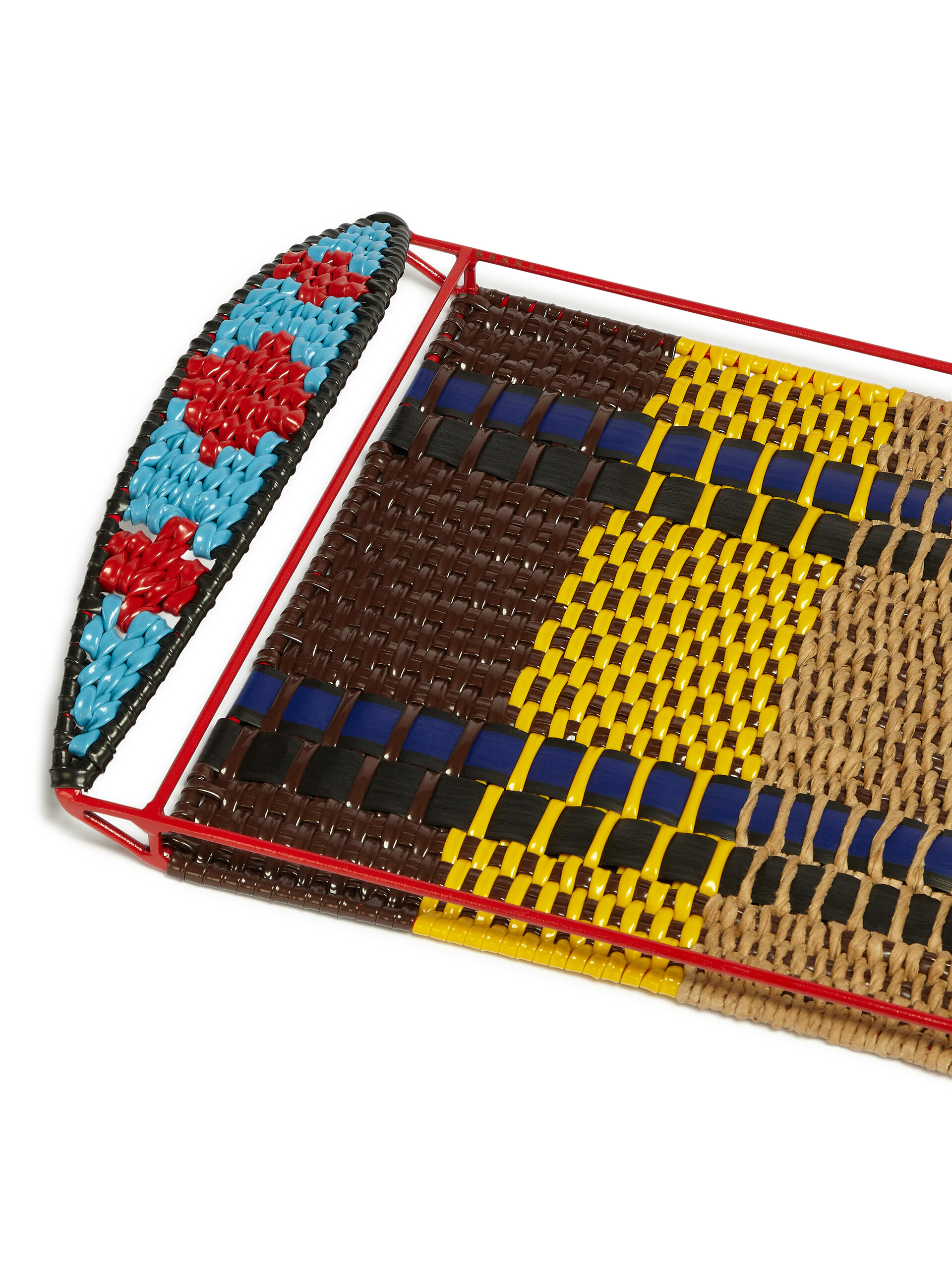 MARNI MARKET tray in iron and brown and yellow PVC - Accessories - Image 3