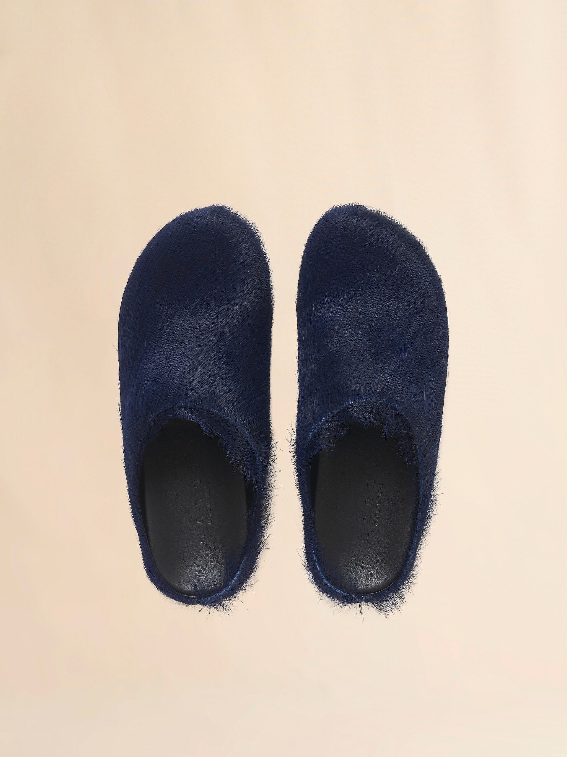 Blue long-hair calfskin Fussbett sabot - Sandals - Image 4