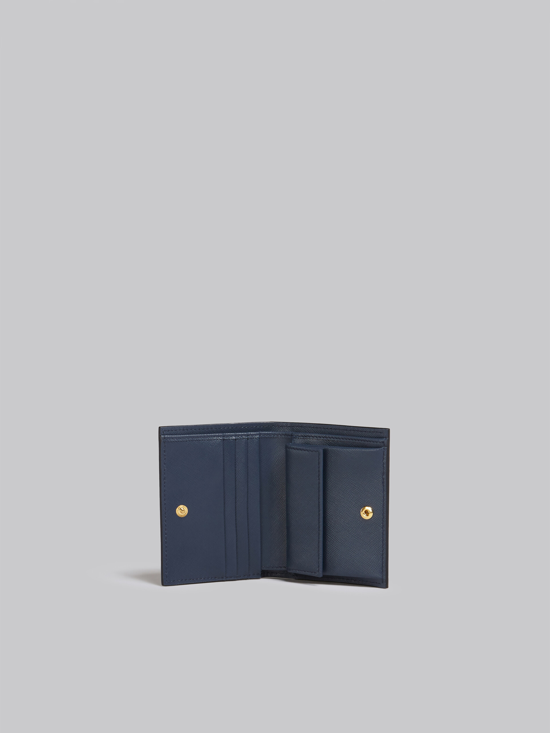 Bi-fold wallet in orange, pink and blue saffiano calfskin - Wallets - Image 2