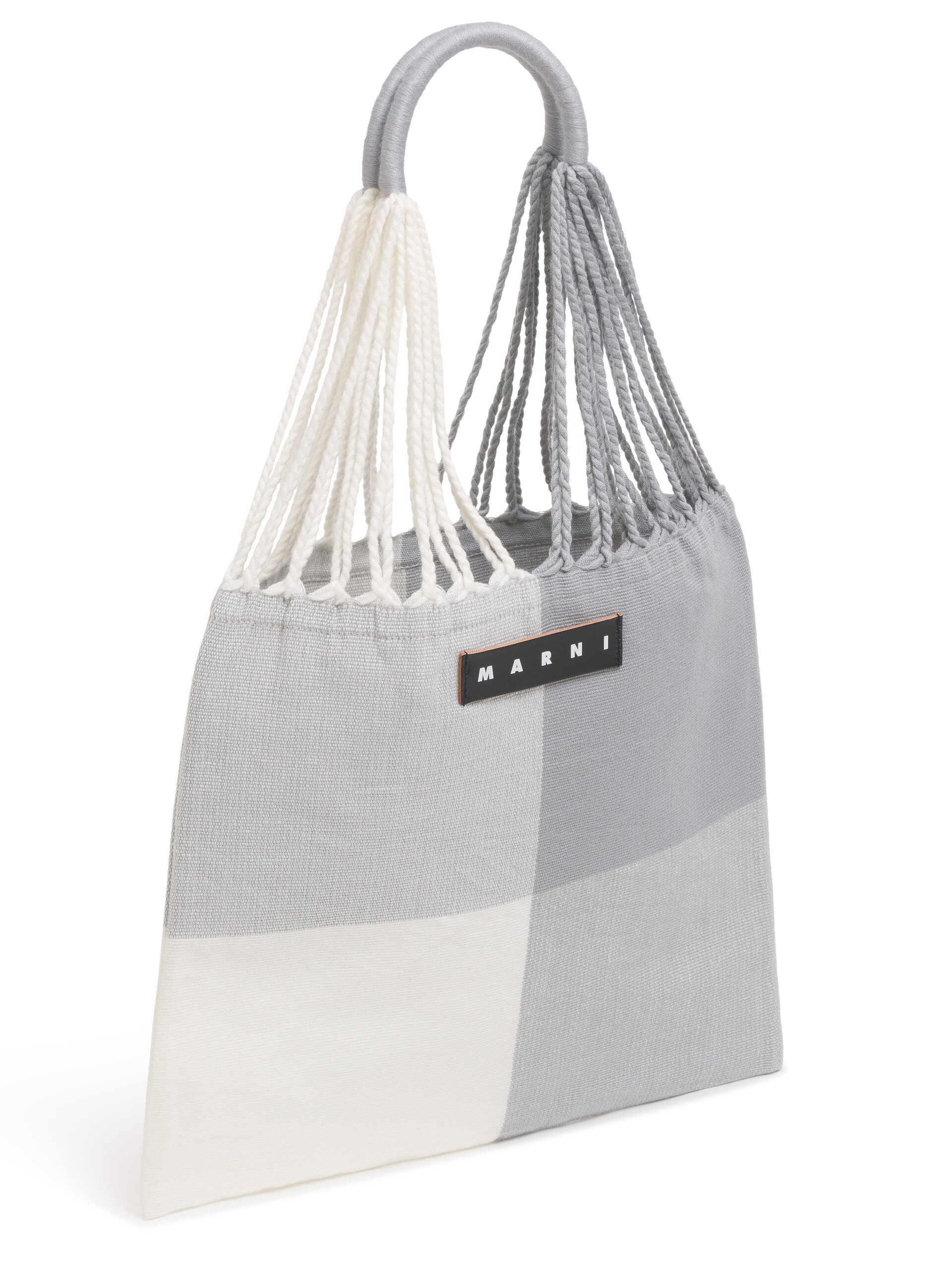 MARNI MARKET ポリエステル ショッピングバッグ ハンモック風ハンドル付き グレー/ターコイズ/レッド - ハンドバッグ - Image 4
