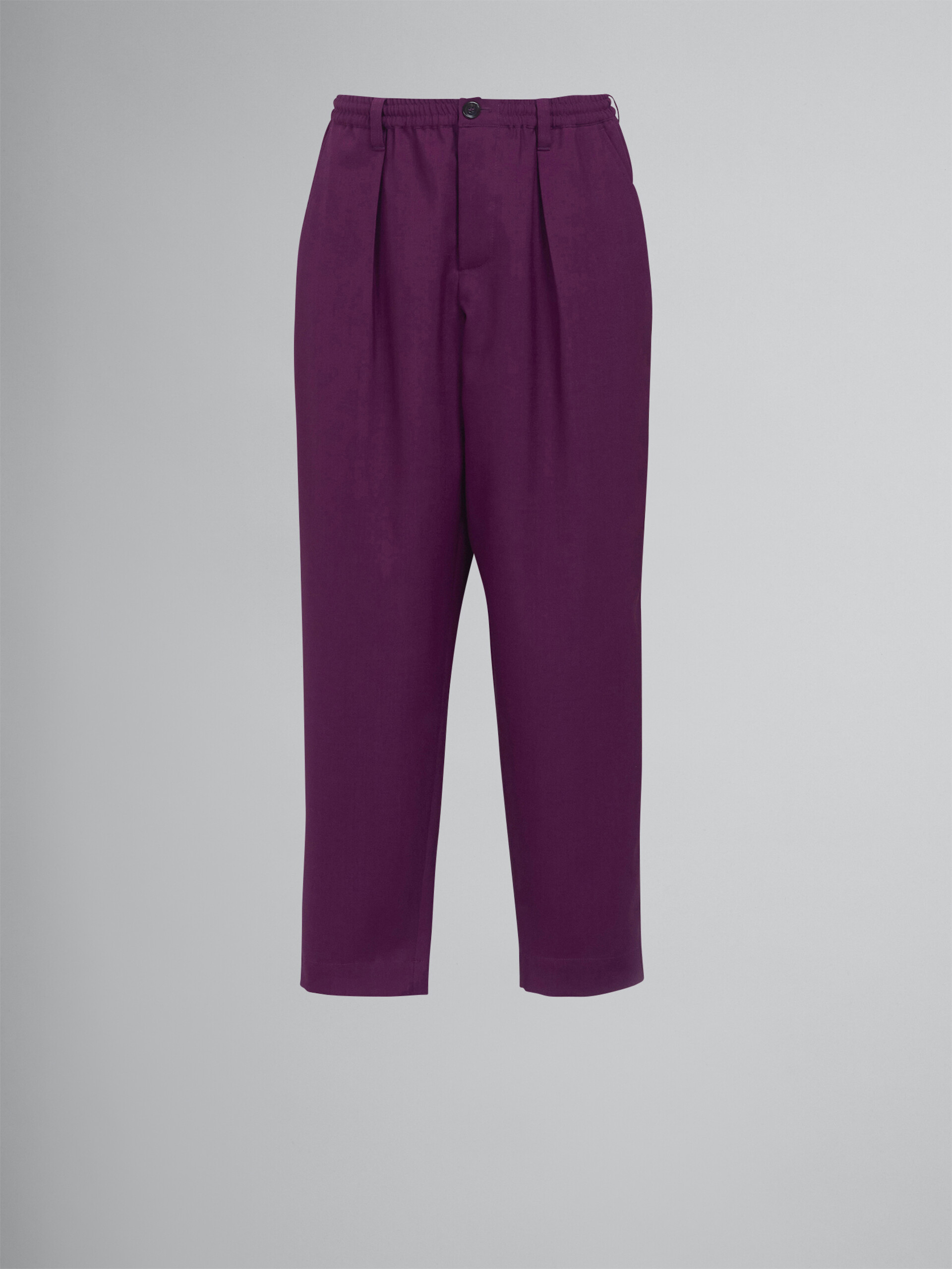 Purple tropical wool pants - Pants - Image 1