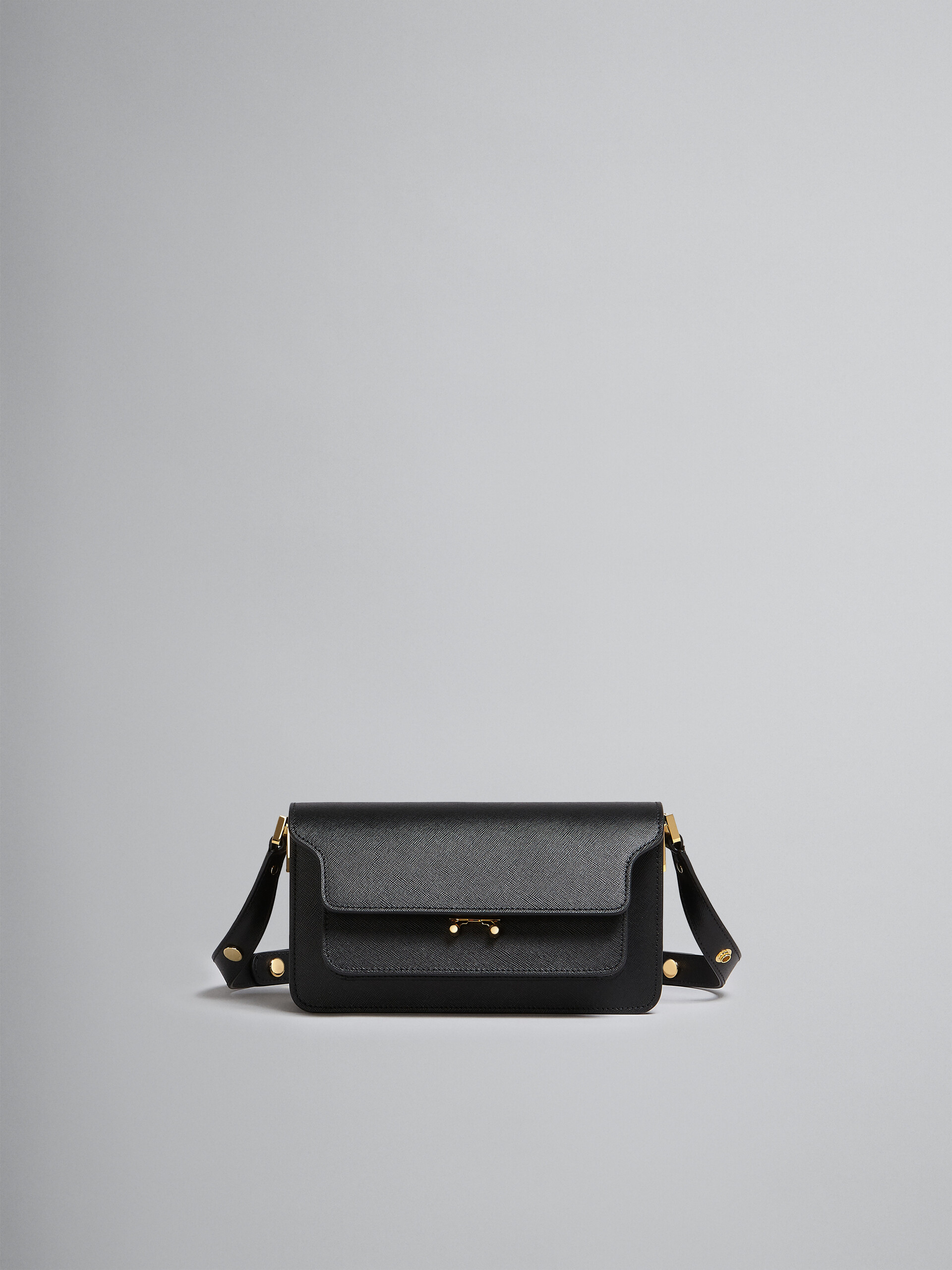 Trunk Bag E/W in black saffiano leather - Shoulder Bags - Image 1